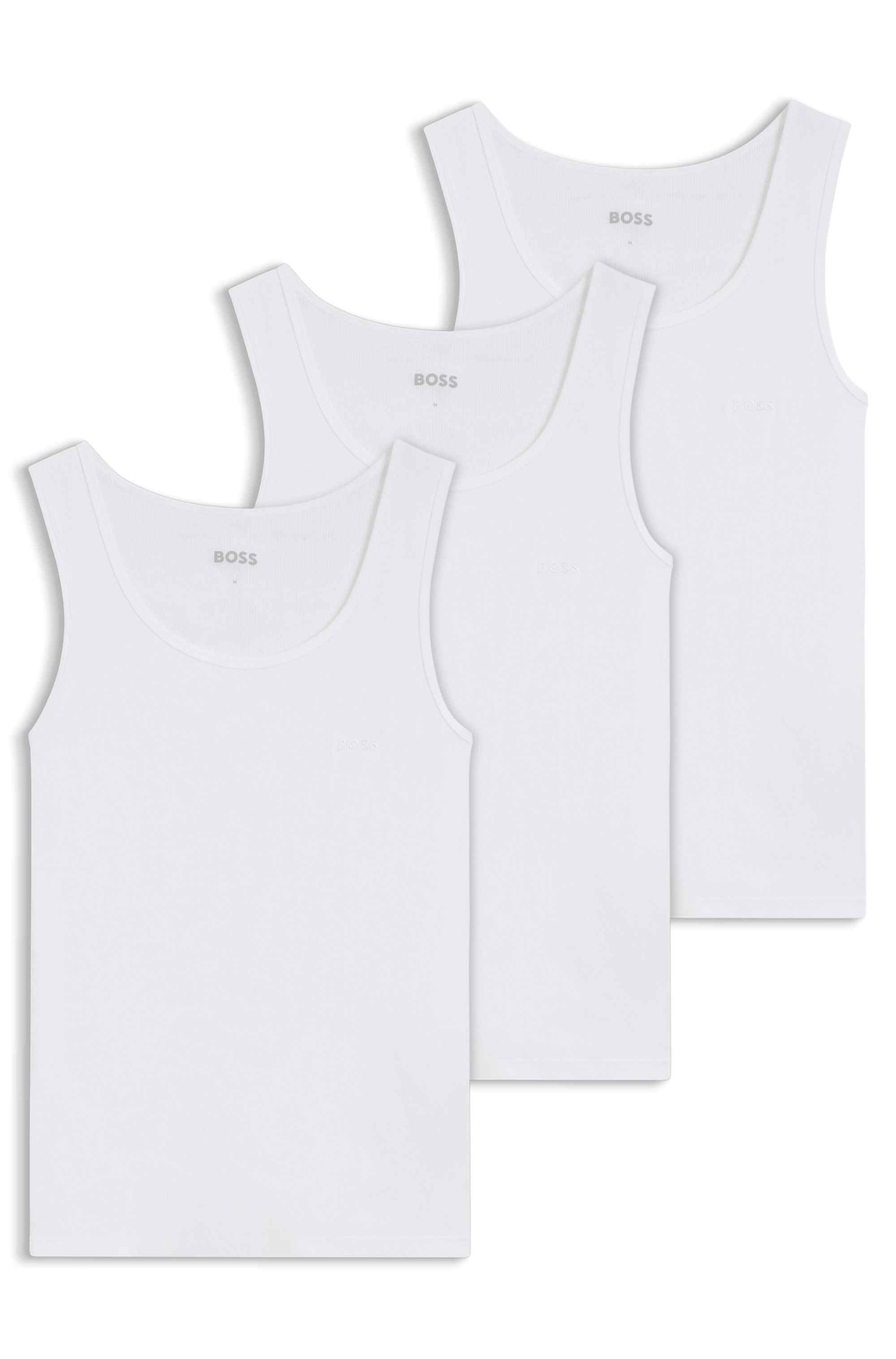 Three-pack of ribbed-cotton underwear vests
