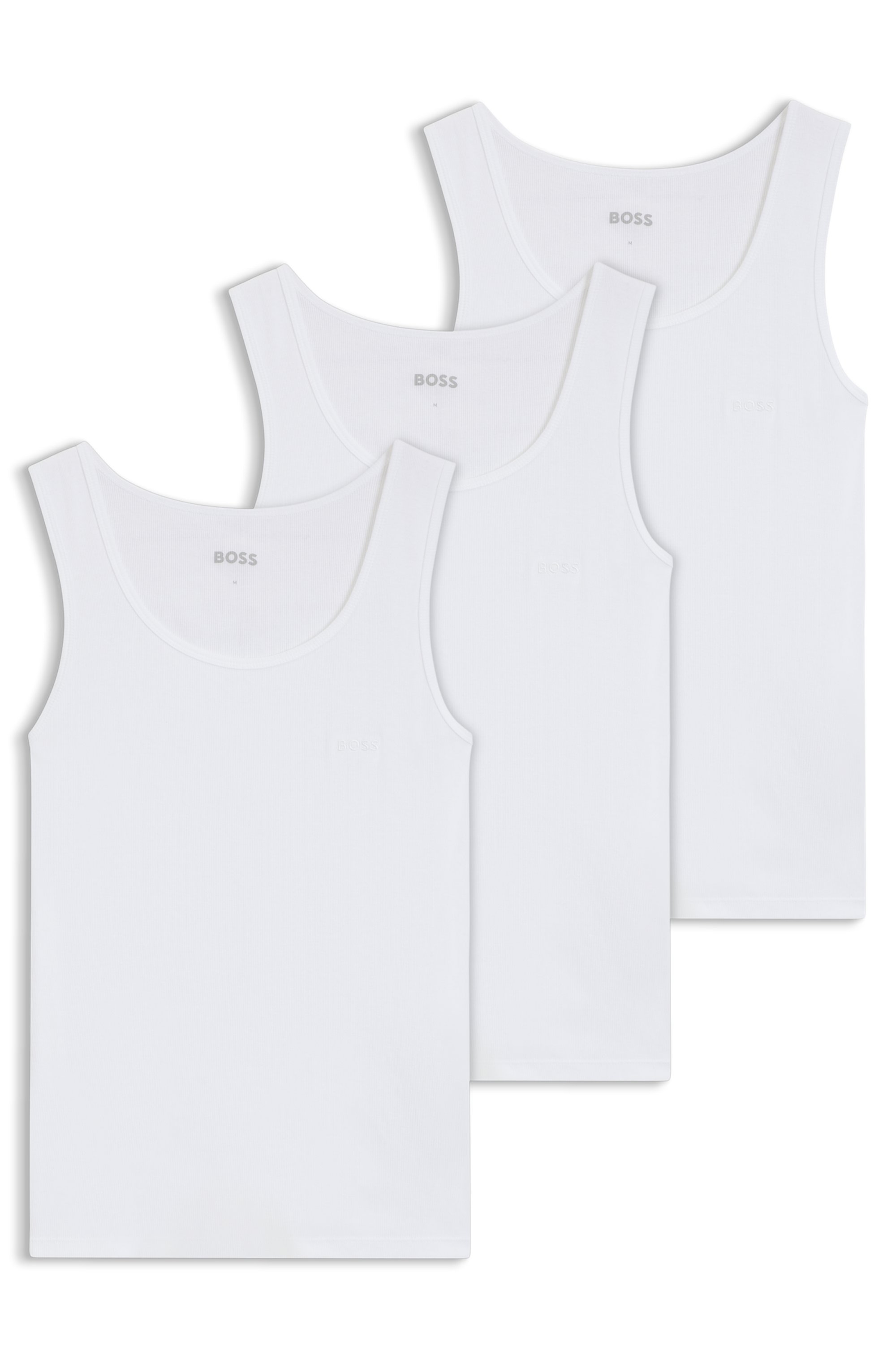 Three-pack of ribbed-cotton underwear vests