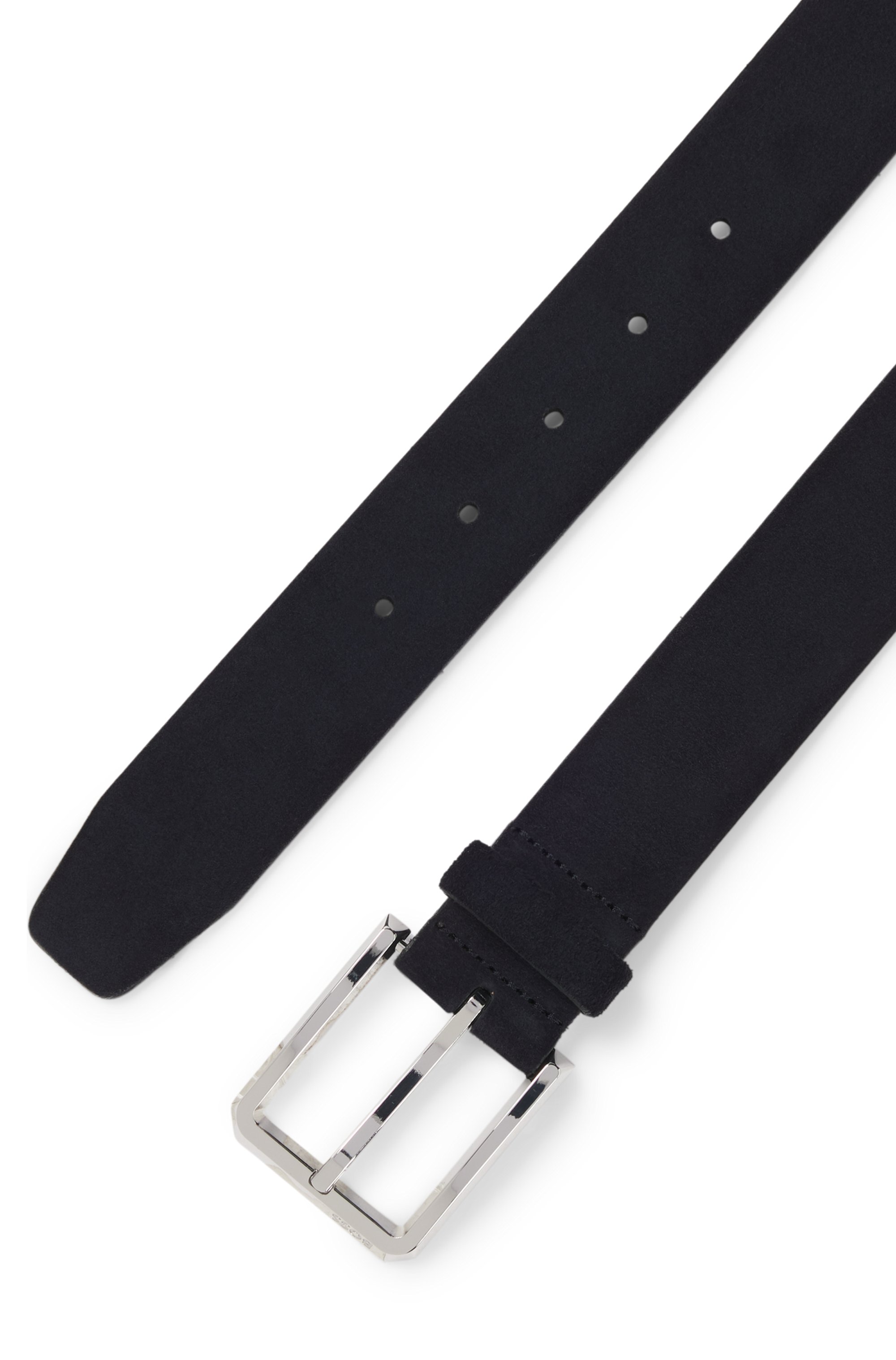 Suede belt with silver-tone buckle