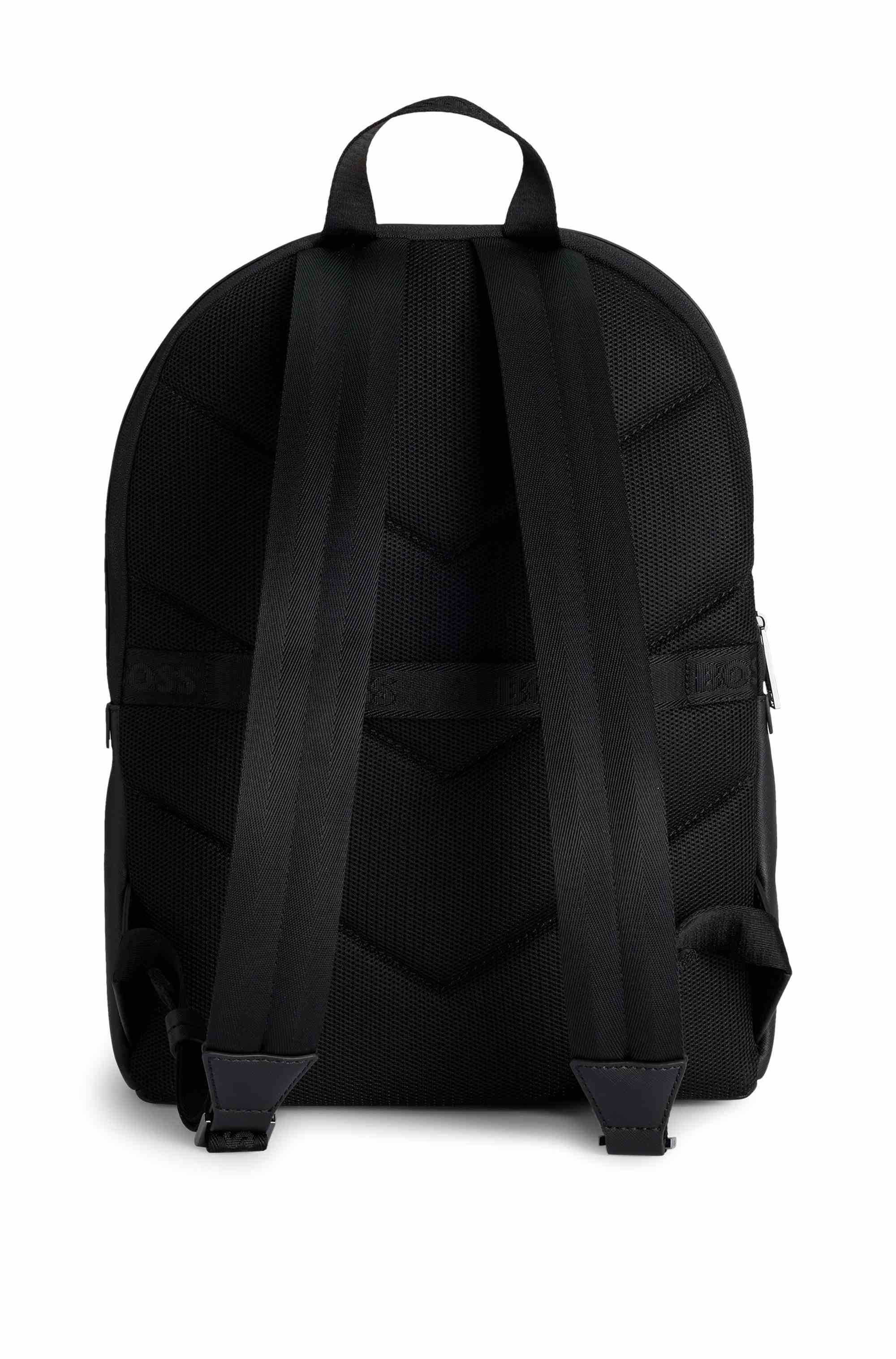 Backpack with monogram-patterned pocket