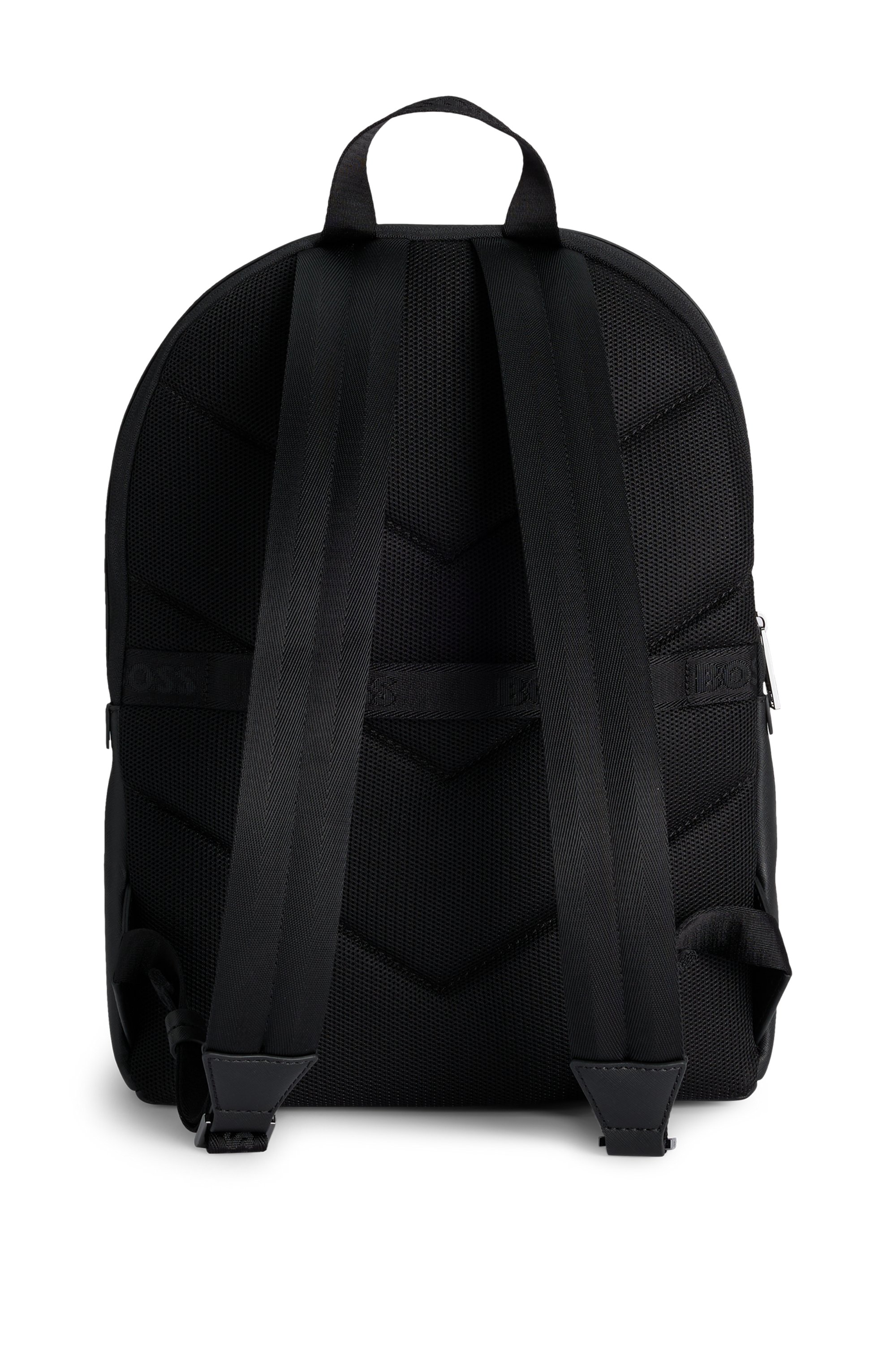 Backpack with monogram-patterned pocket