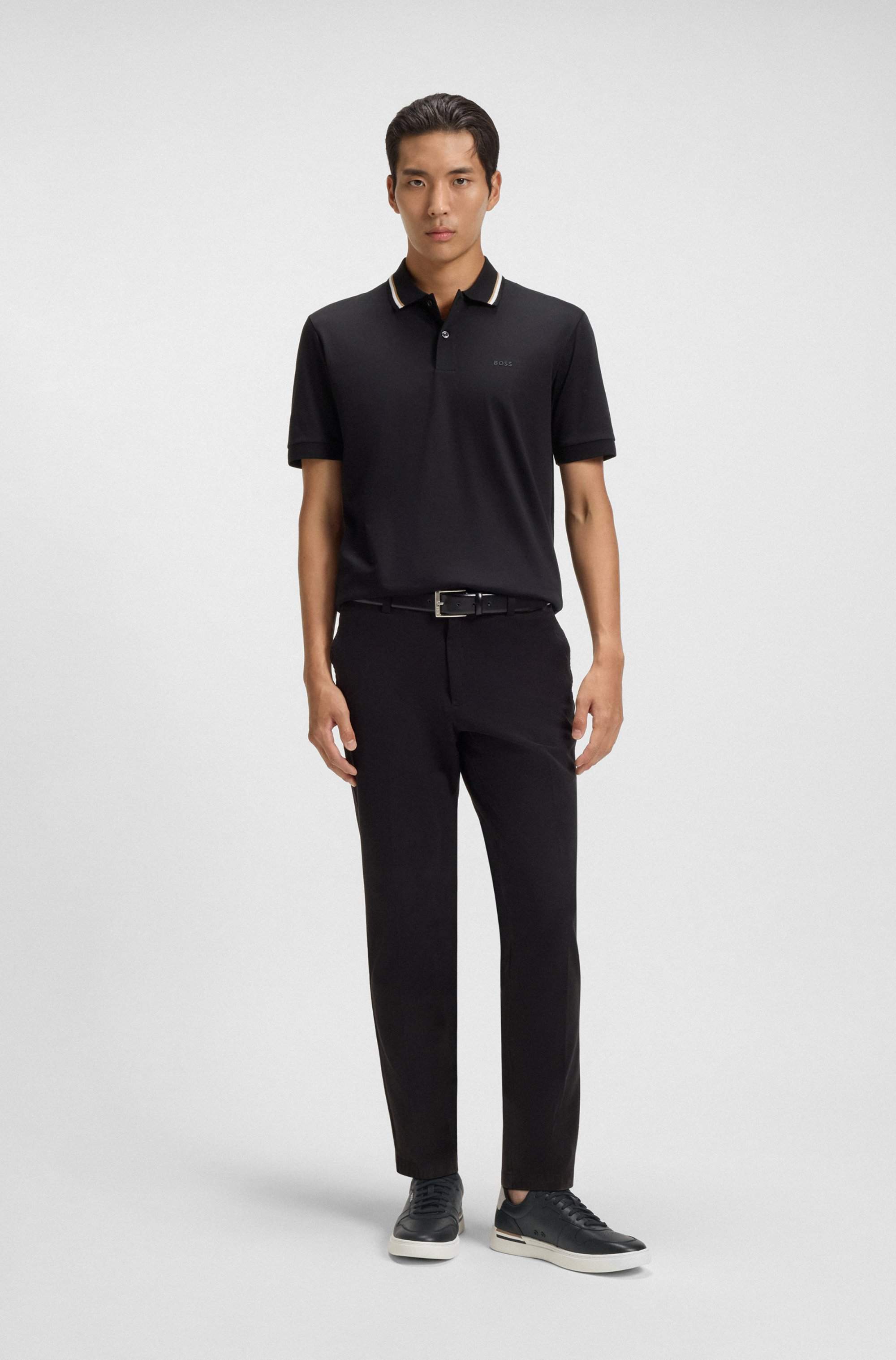 Leather trainers with logo details