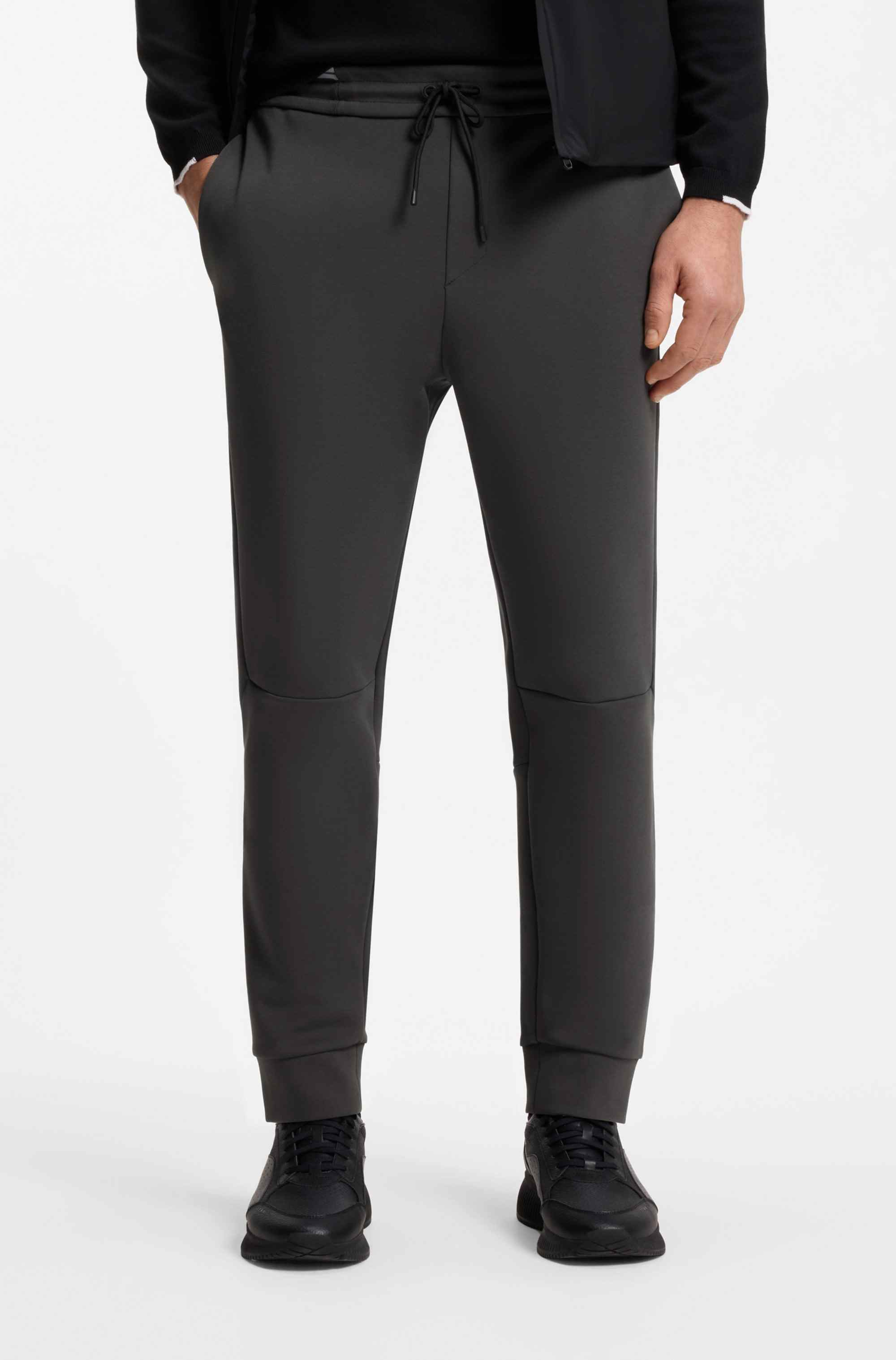 Cotton-blend tracksuit bottoms with striped trims