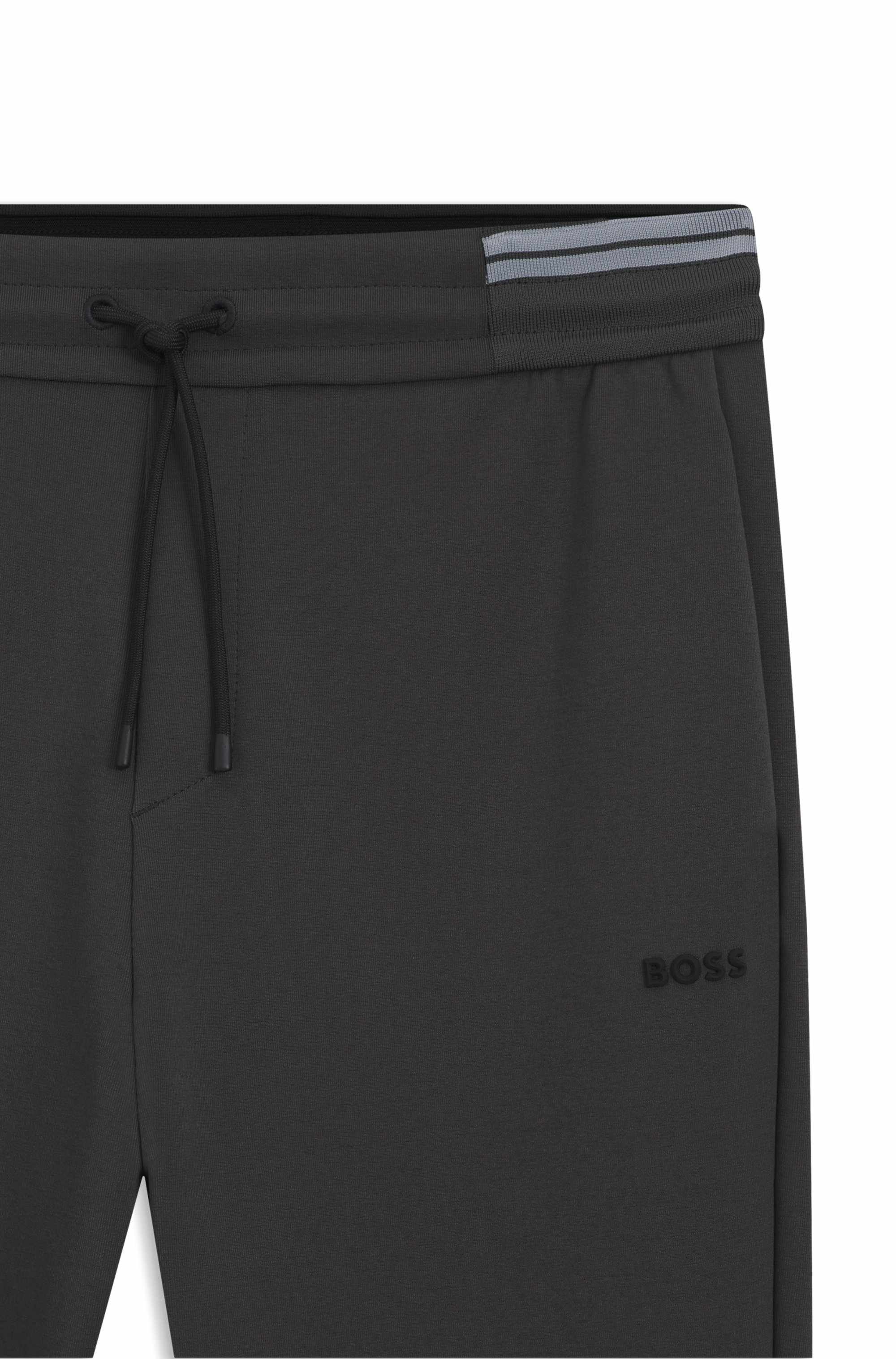 Cotton-blend tracksuit bottoms with striped trims