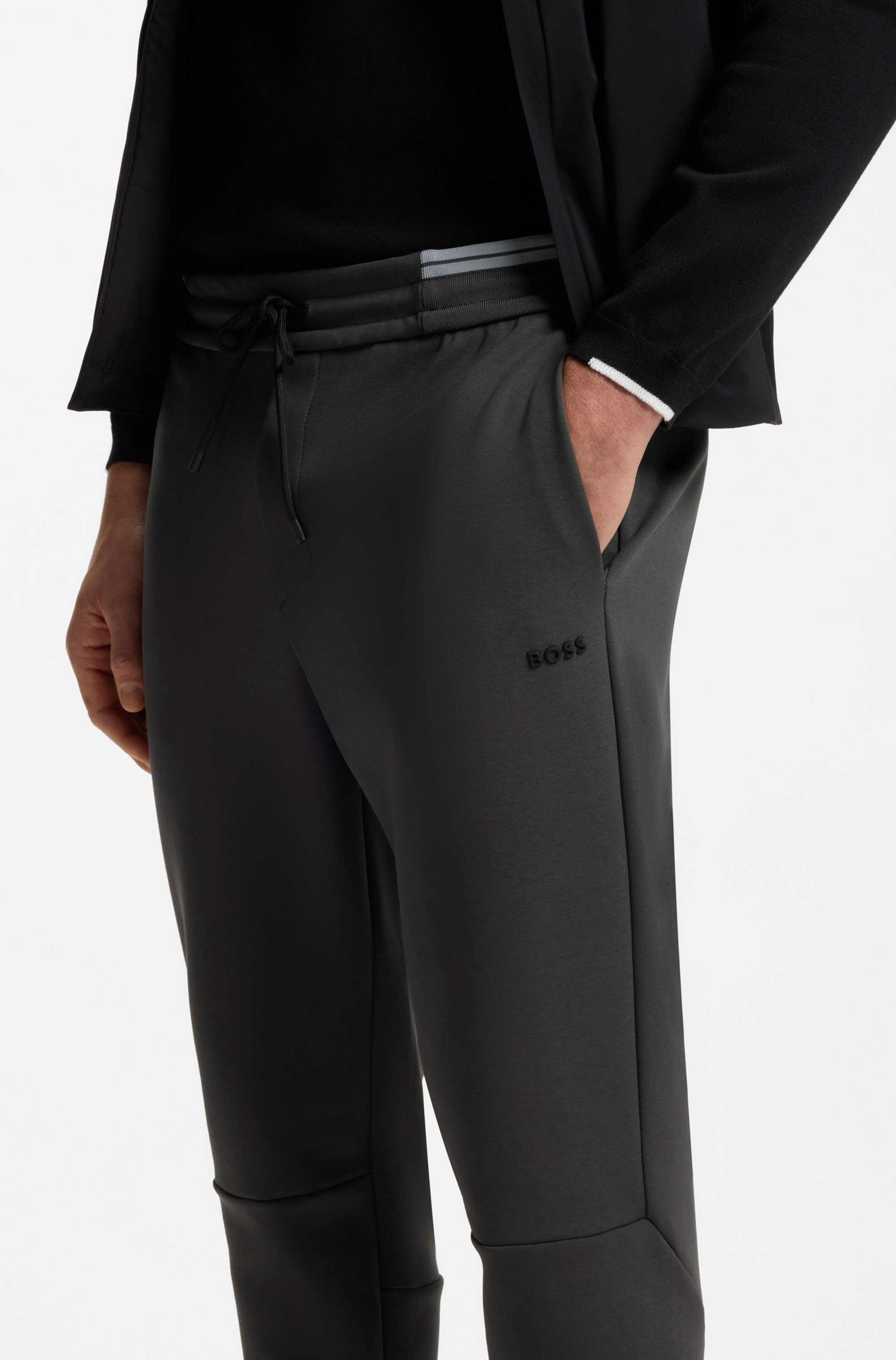 Cotton-blend tracksuit bottoms with striped trims