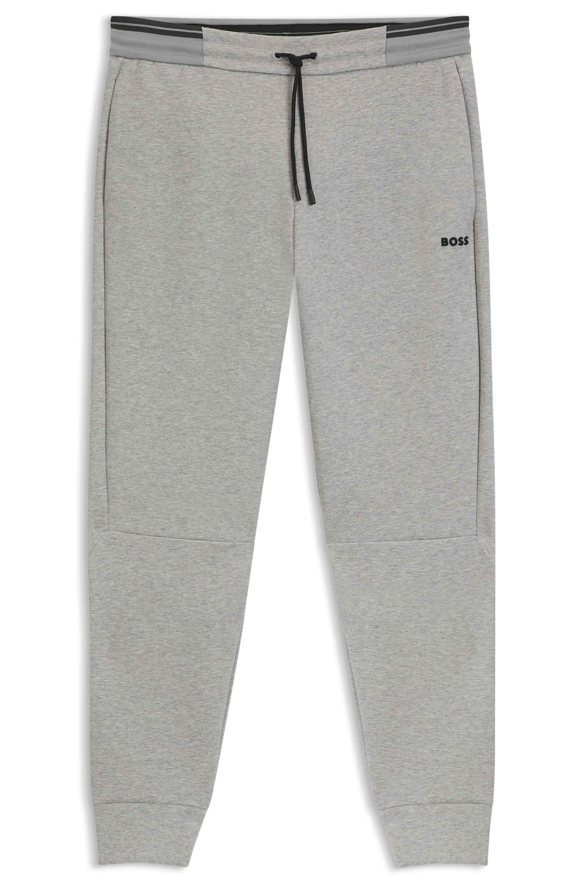 Cotton-blend tracksuit bottoms with striped trims