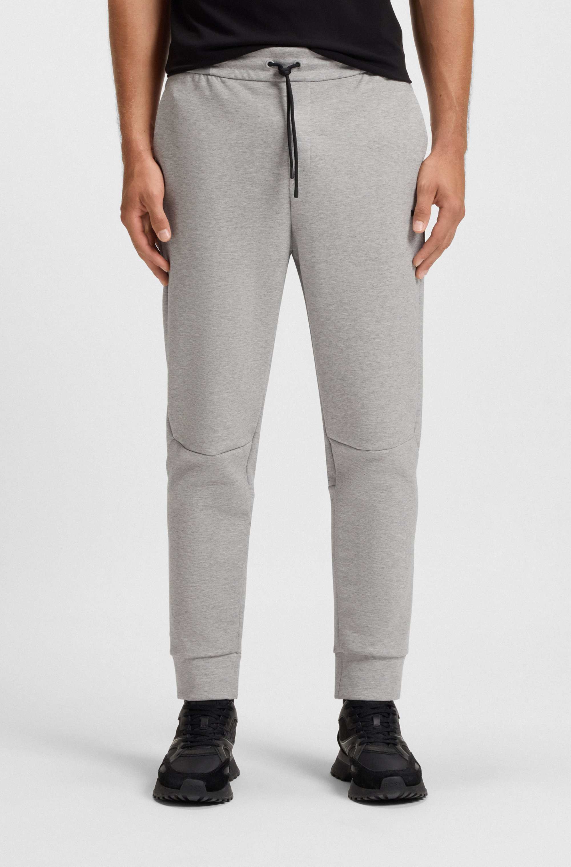 Cotton-blend tracksuit bottoms with striped trims