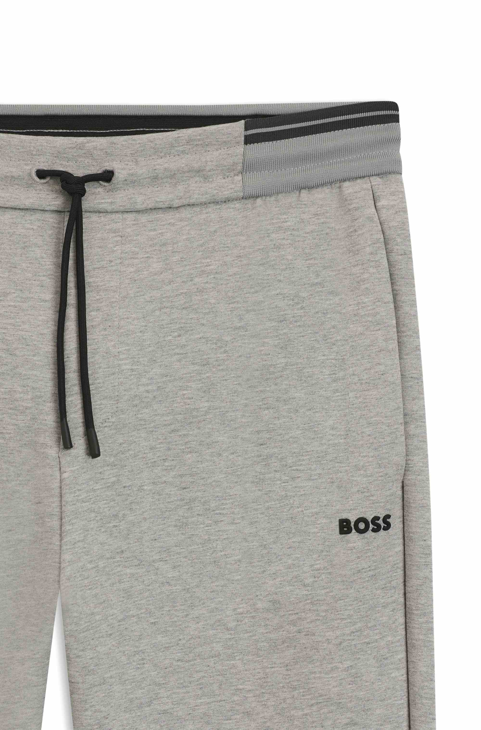Cotton-blend tracksuit bottoms with striped trims