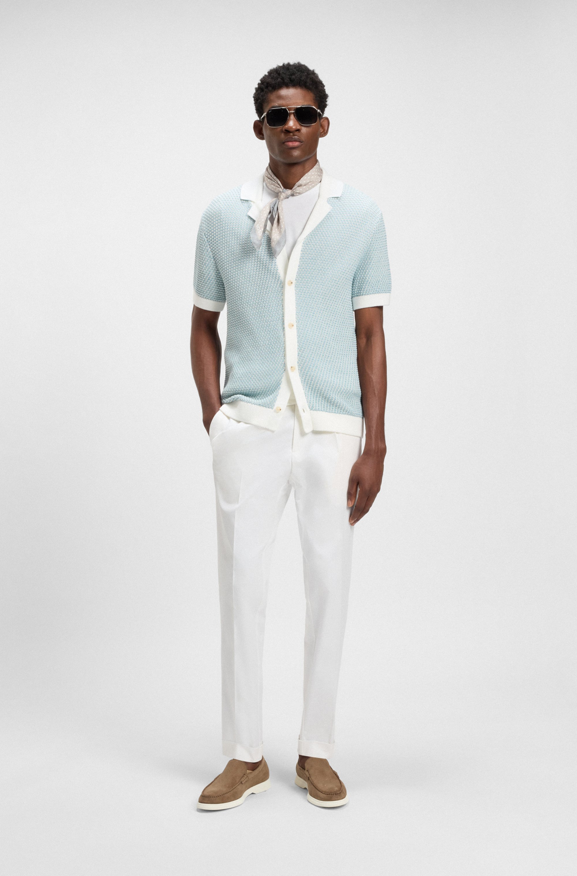 Suede loafers with debossed logo