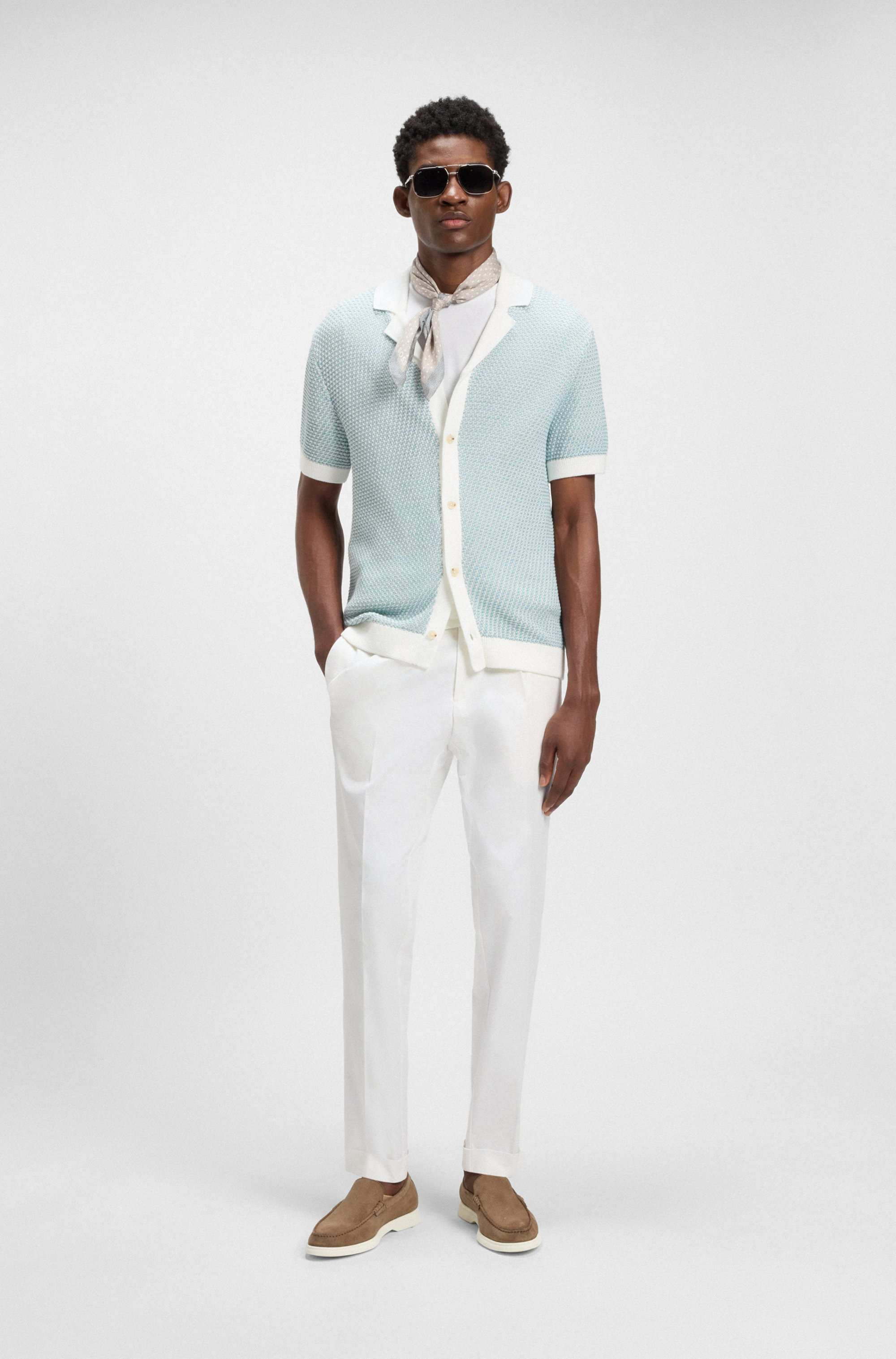 Suede loafers with debossed logo