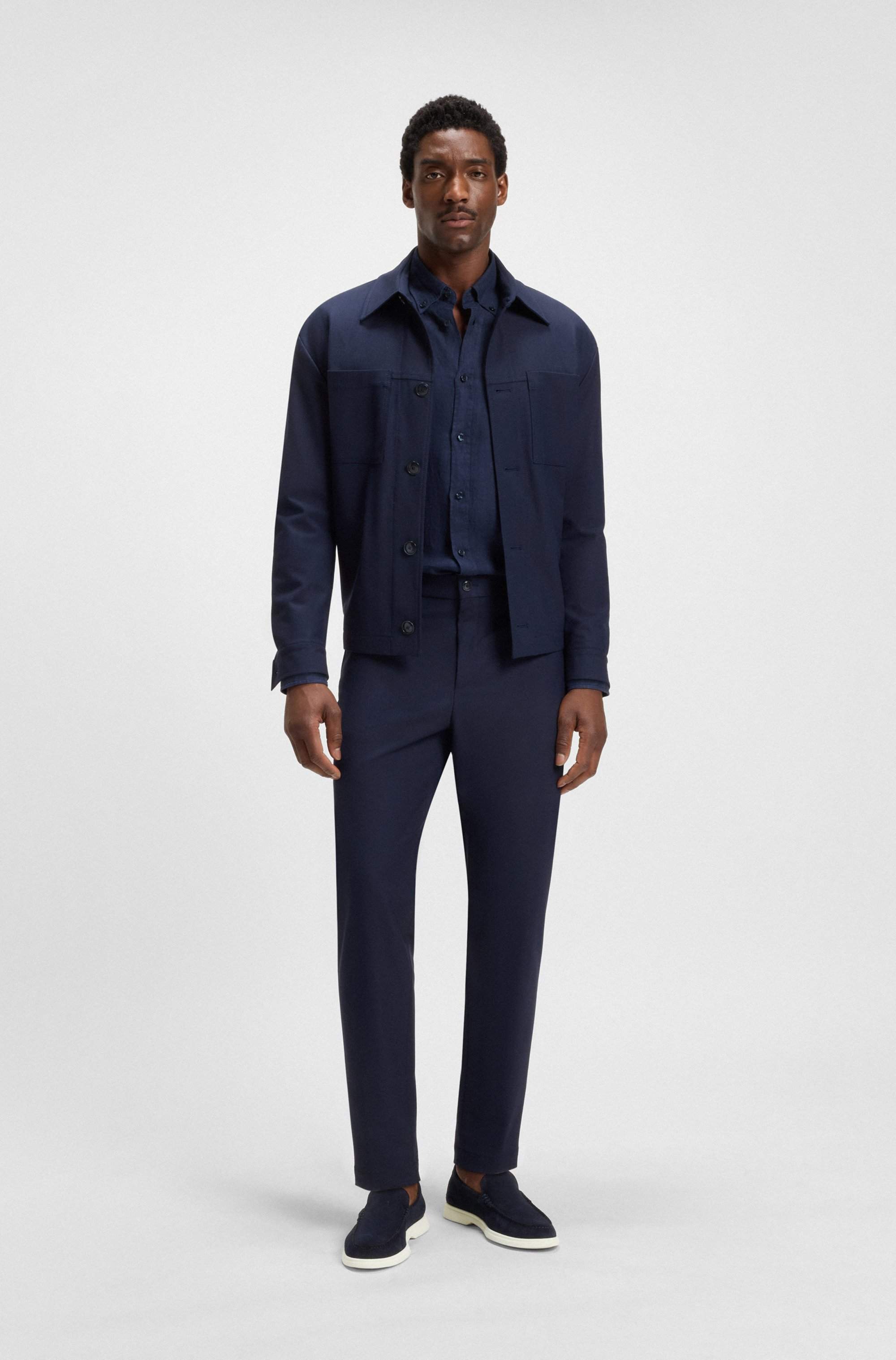 Suede loafers with debossed logo