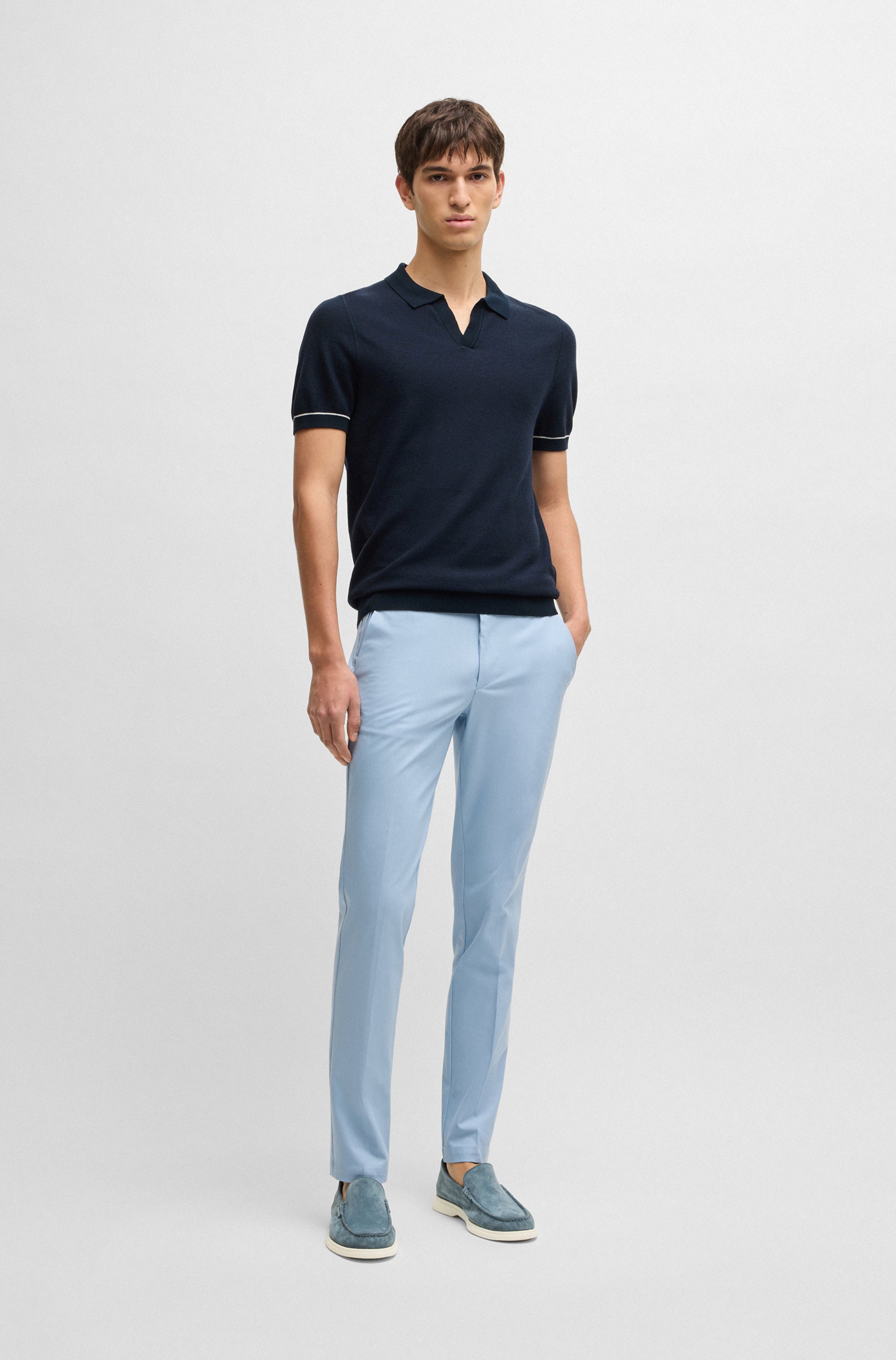 Suede loafers with debossed logo