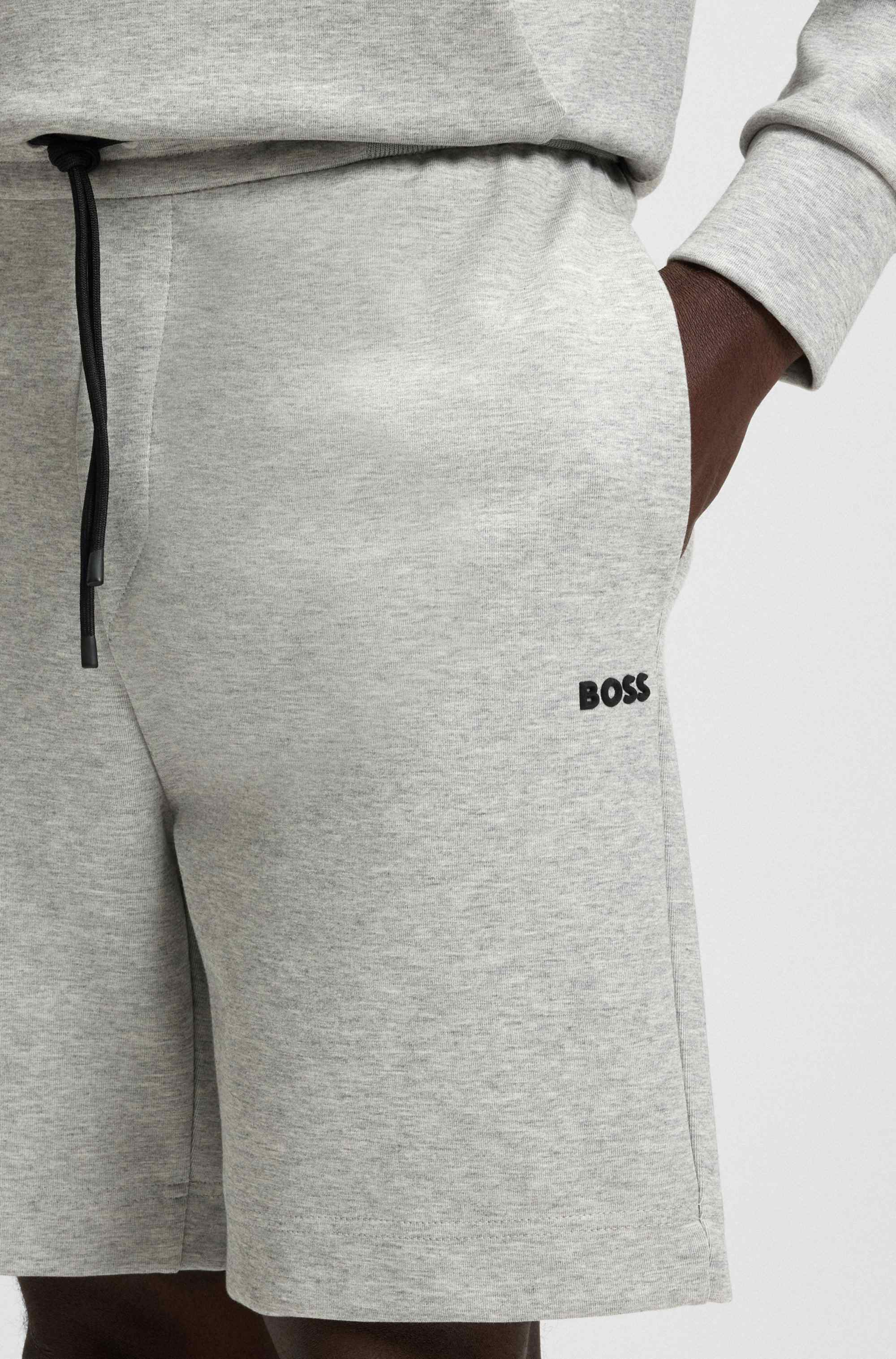 Cotton-blend shorts with stripe details