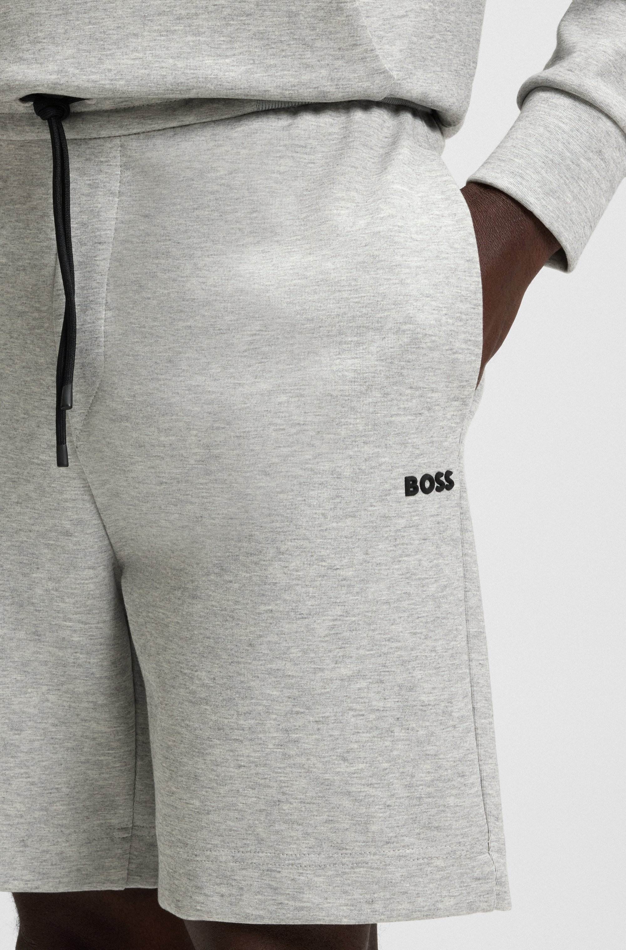 Cotton-blend shorts with stripe details