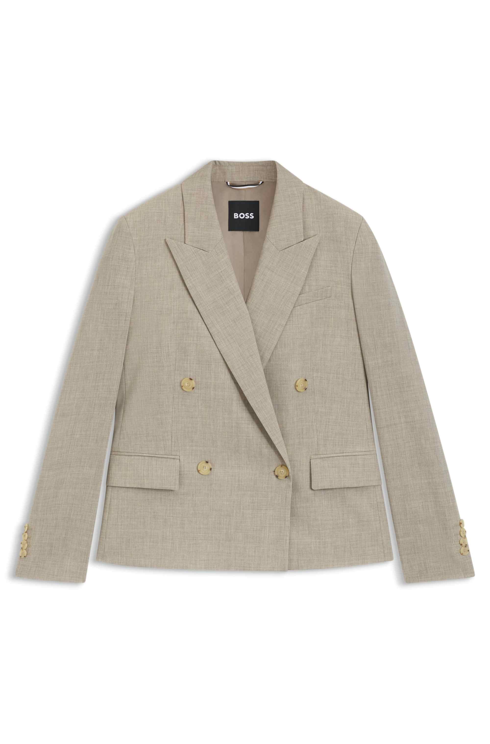 Regular-fit blazer in melange virgin wool