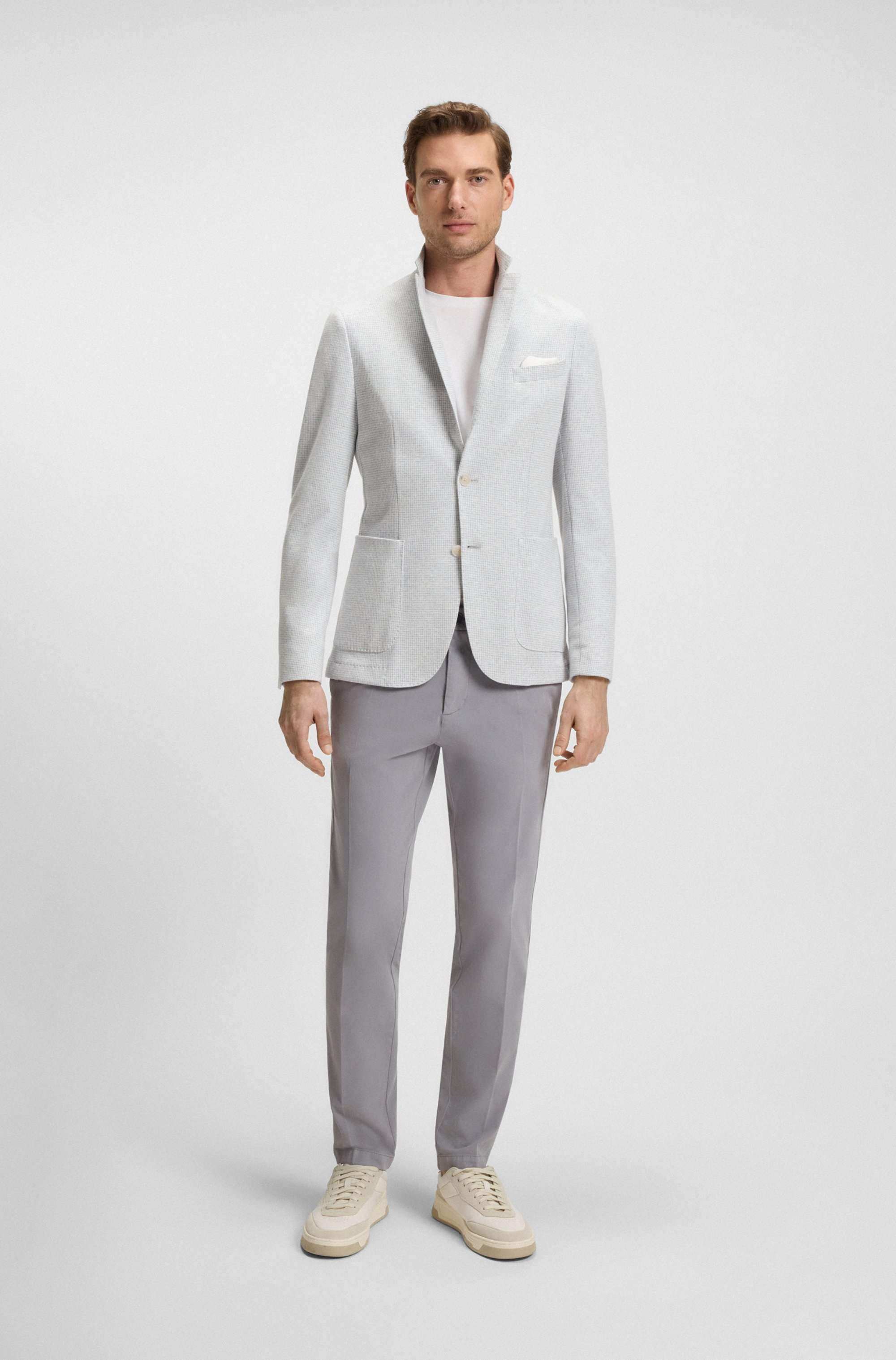 Modern-fit trousers in stretch-cotton twill
