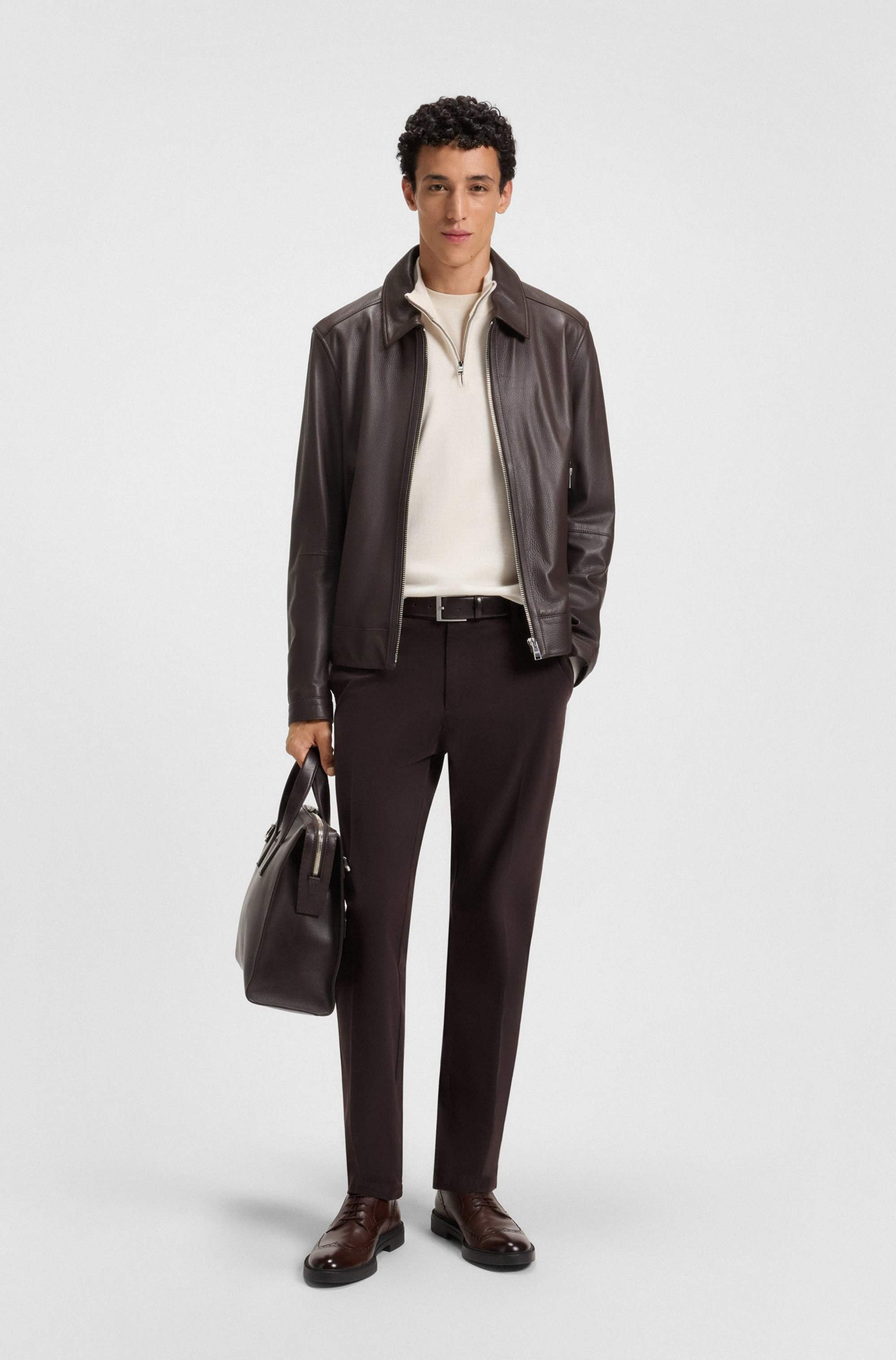 Modern-fit trousers in stretch-cotton gabardine