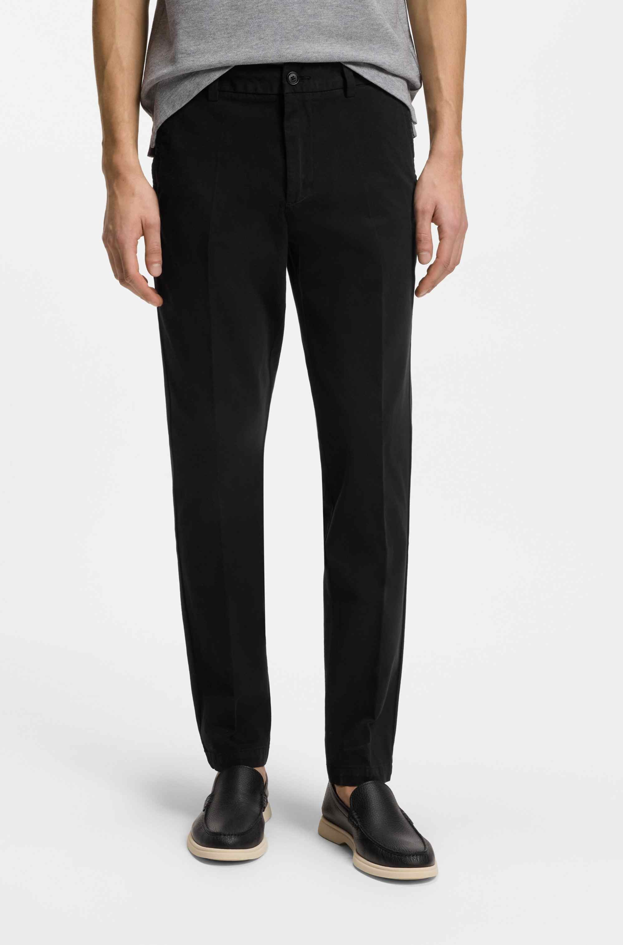 Slim-fit trousers in stretch-cotton gabardine