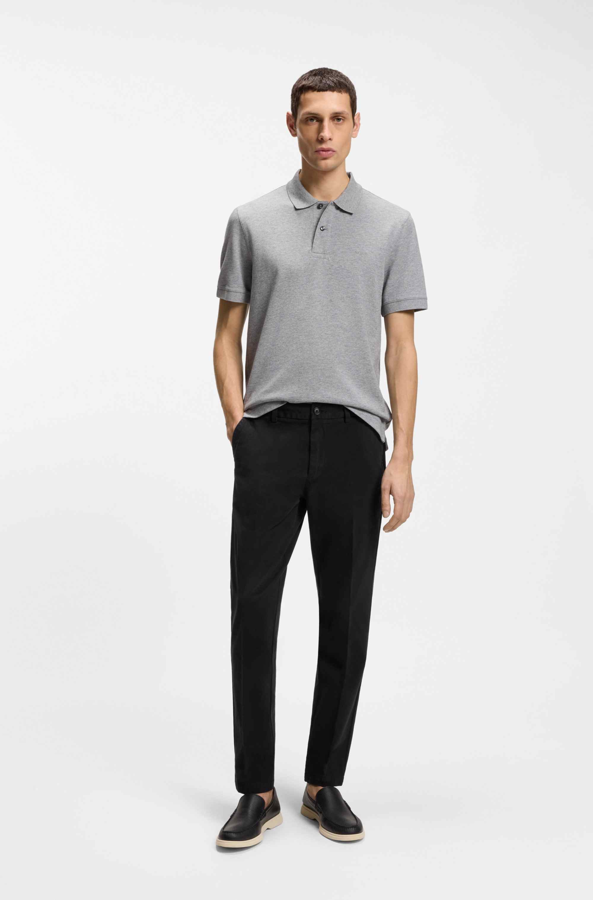 Slim-fit trousers in stretch-cotton gabardine