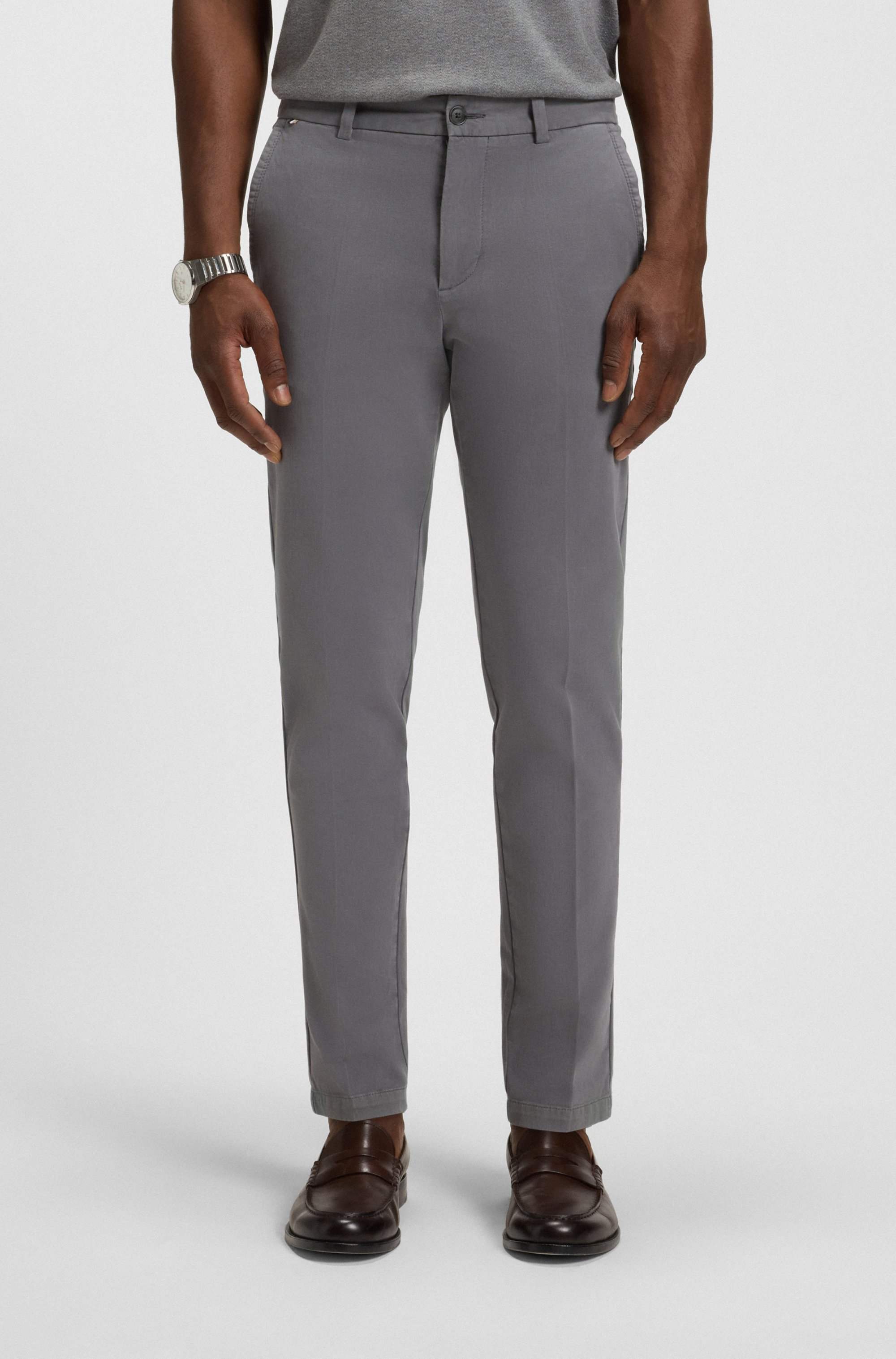 Slim-fit trousers in stretch-cotton gabardine