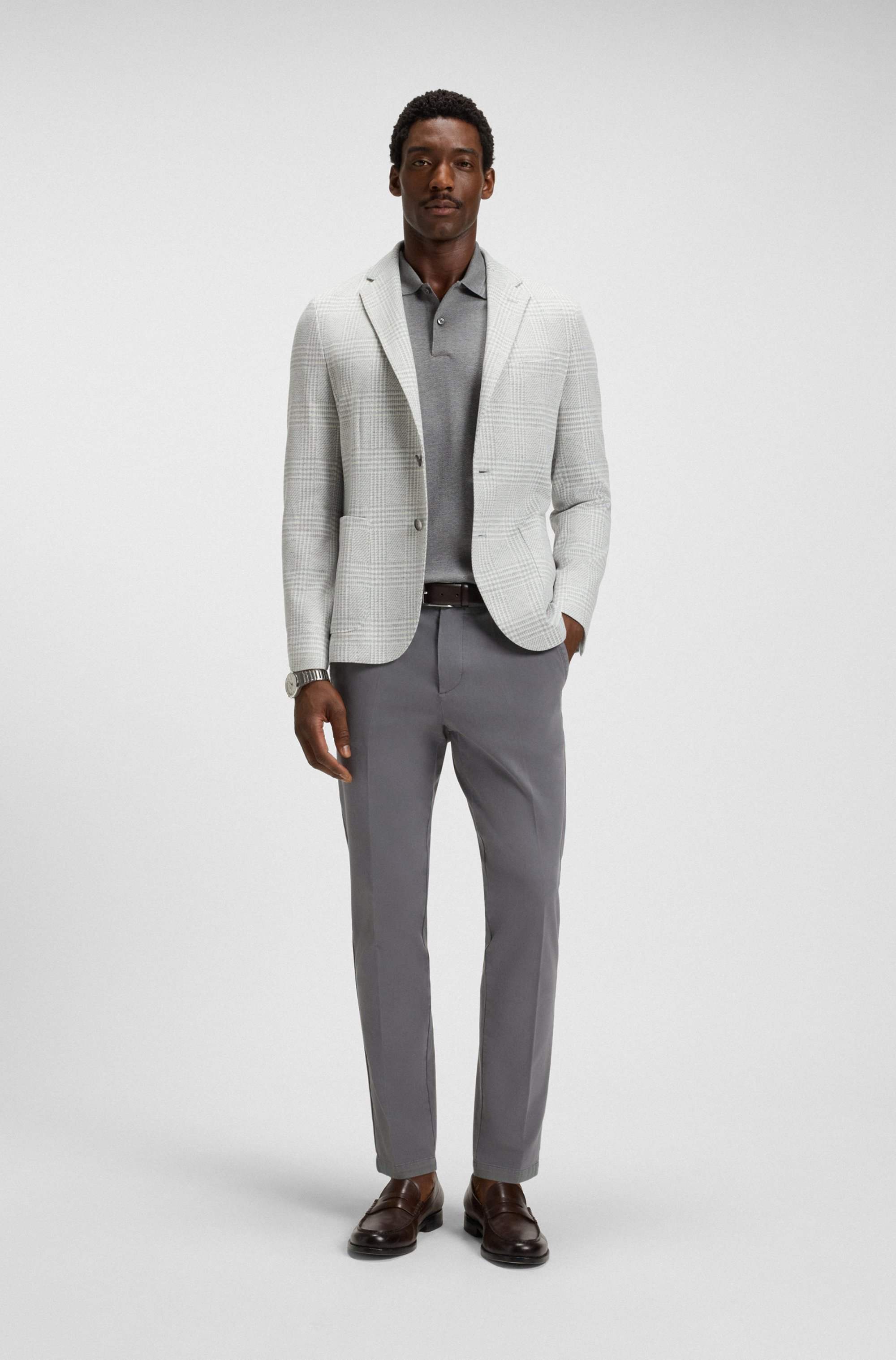 Slim-fit trousers in stretch-cotton gabardine