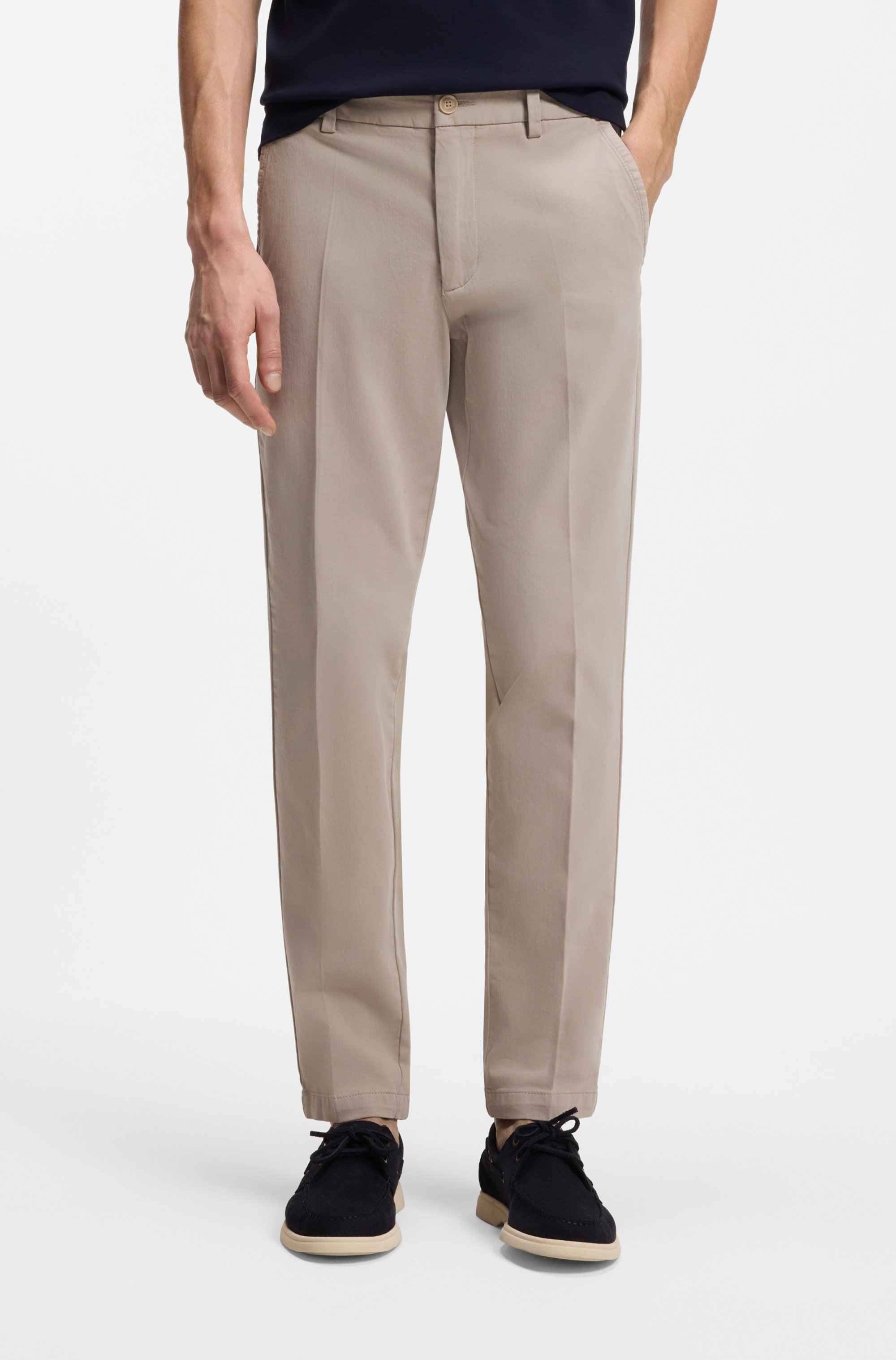 Slim-fit trousers in stretch-cotton gabardine