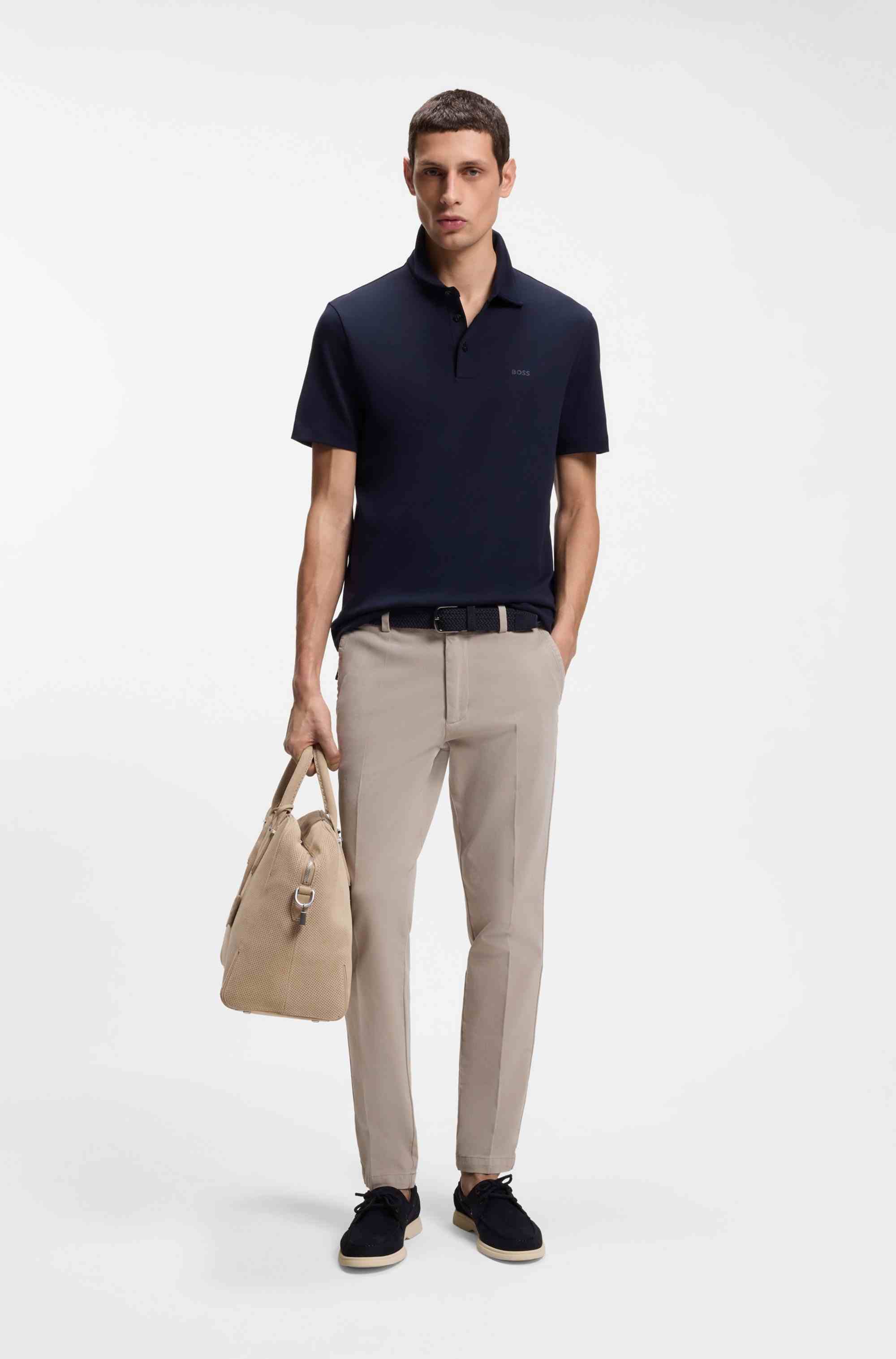 Slim-fit trousers in stretch-cotton gabardine
