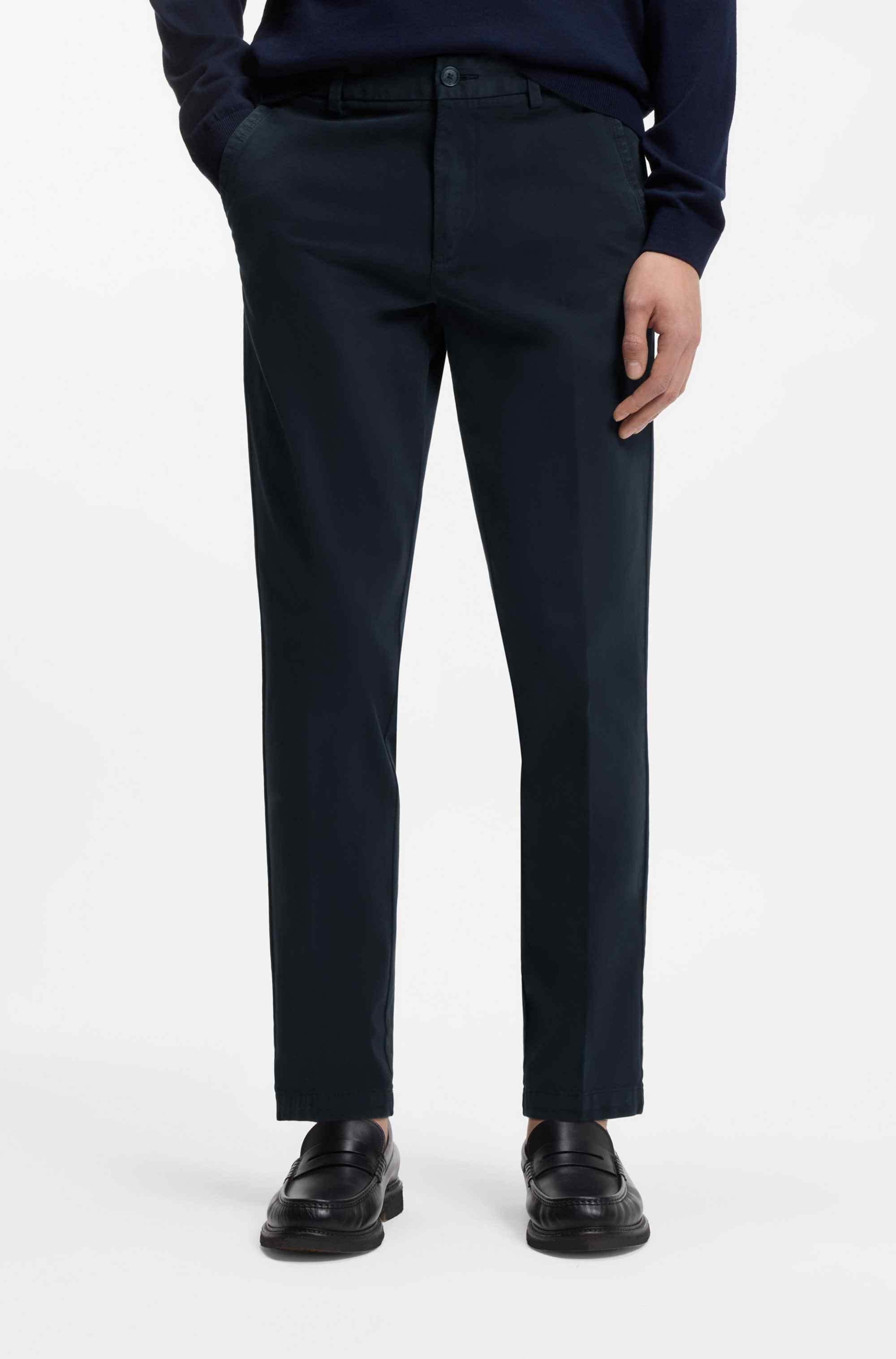 Slim-fit trousers in stretch-cotton gabardine