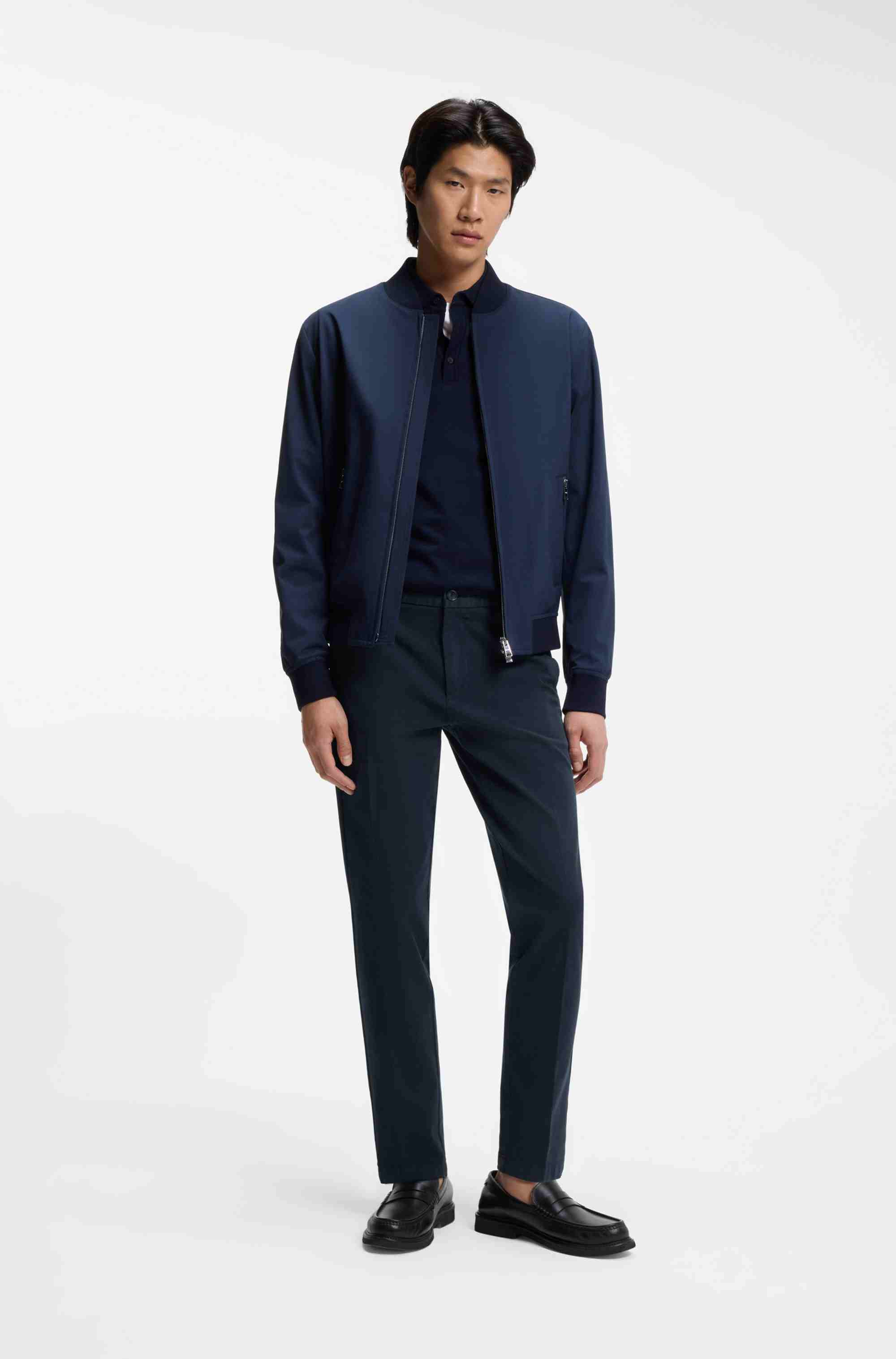 Slim-fit trousers in stretch-cotton gabardine