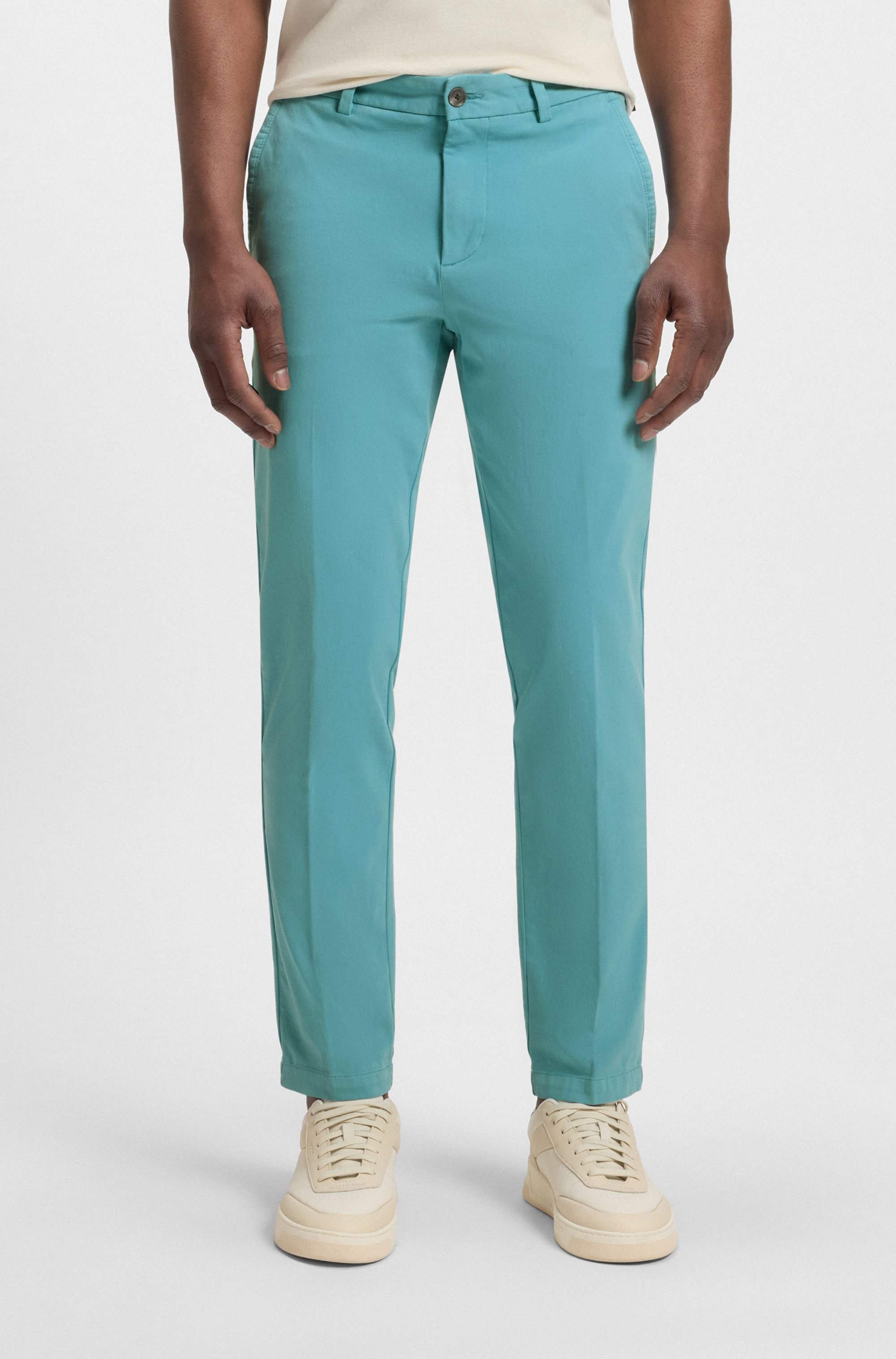 Slim-fit trousers in stretch-cotton gabardine