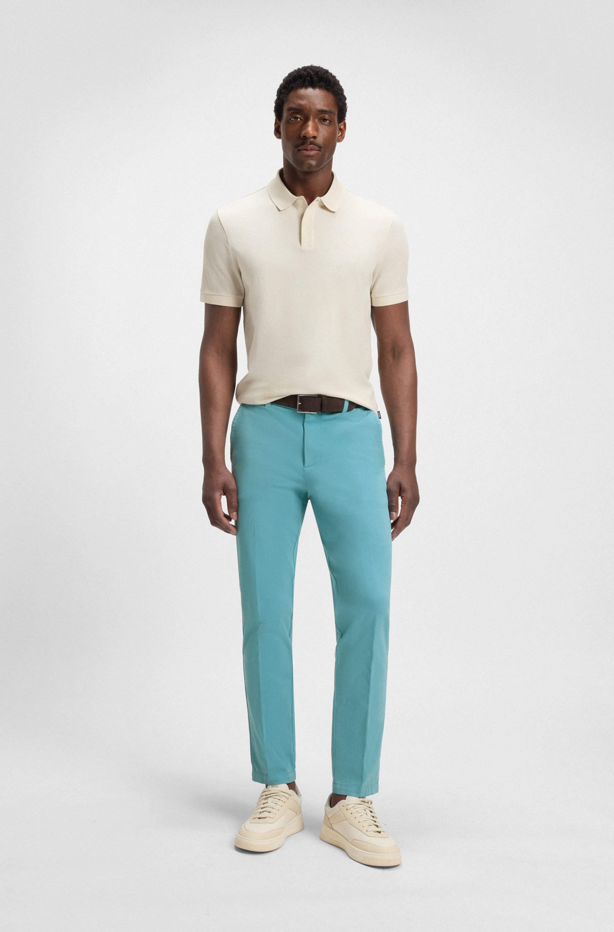 Slim-fit trousers in stretch-cotton twill