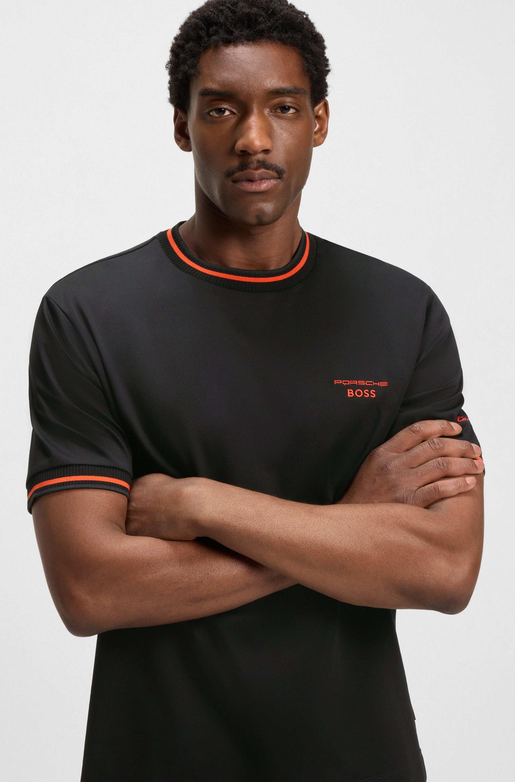 Porsche x BOSS cotton T-shirt with moisture-control finish