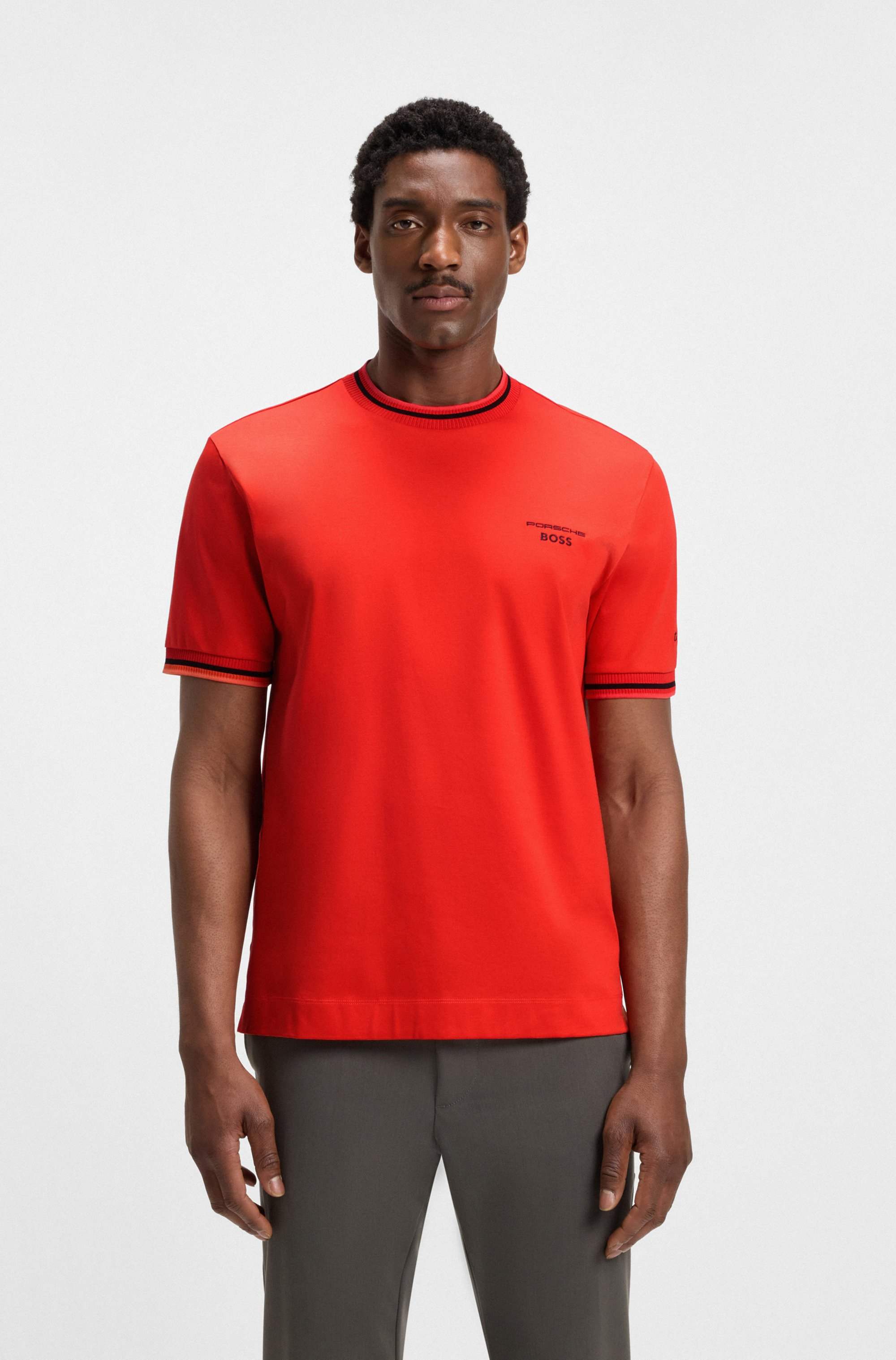 Porsche x BOSS cotton T-shirt with moisture-control finish