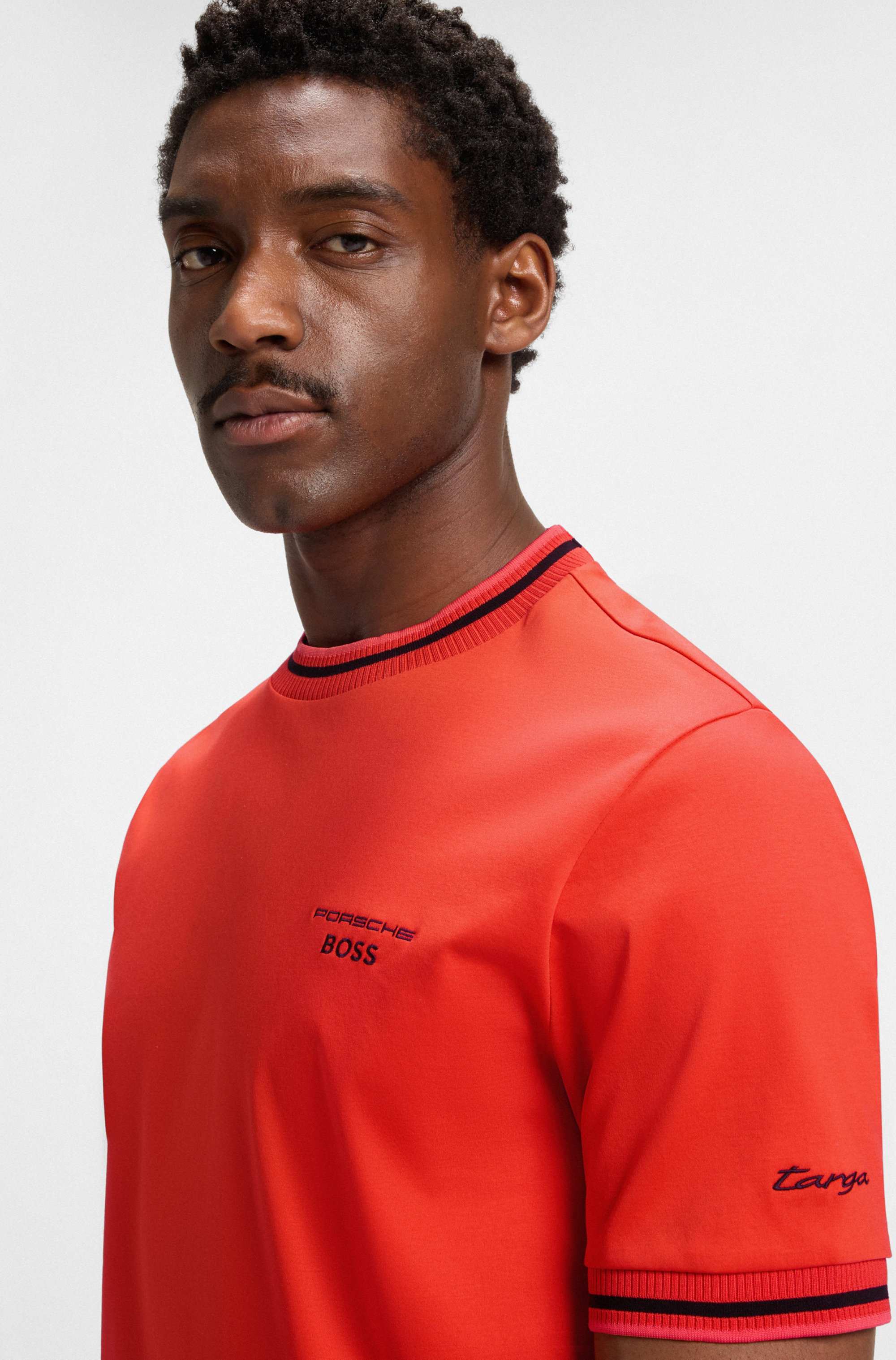 Porsche x BOSS cotton T-shirt with moisture-control finish