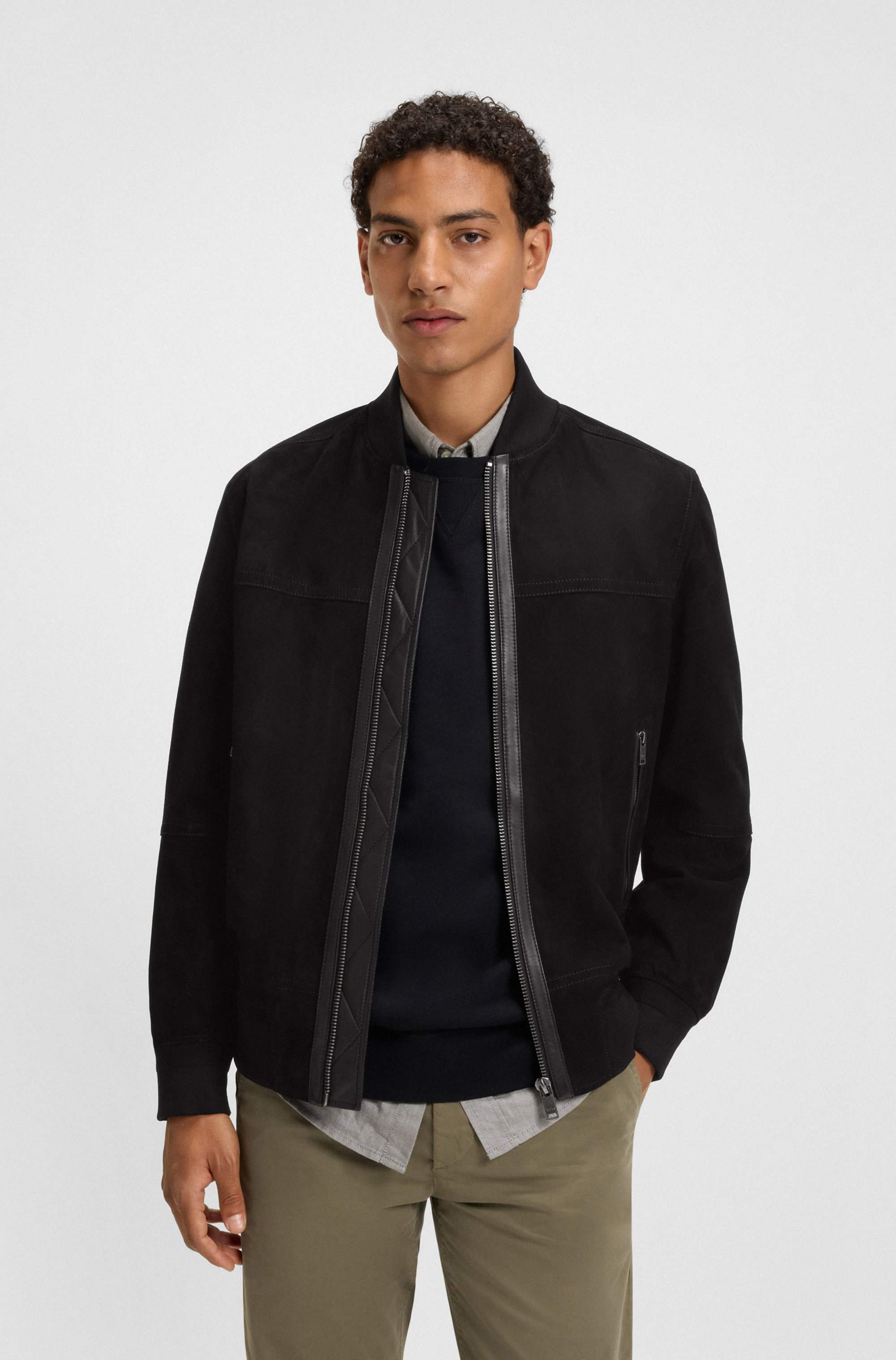 Regular-fit jacket in suede