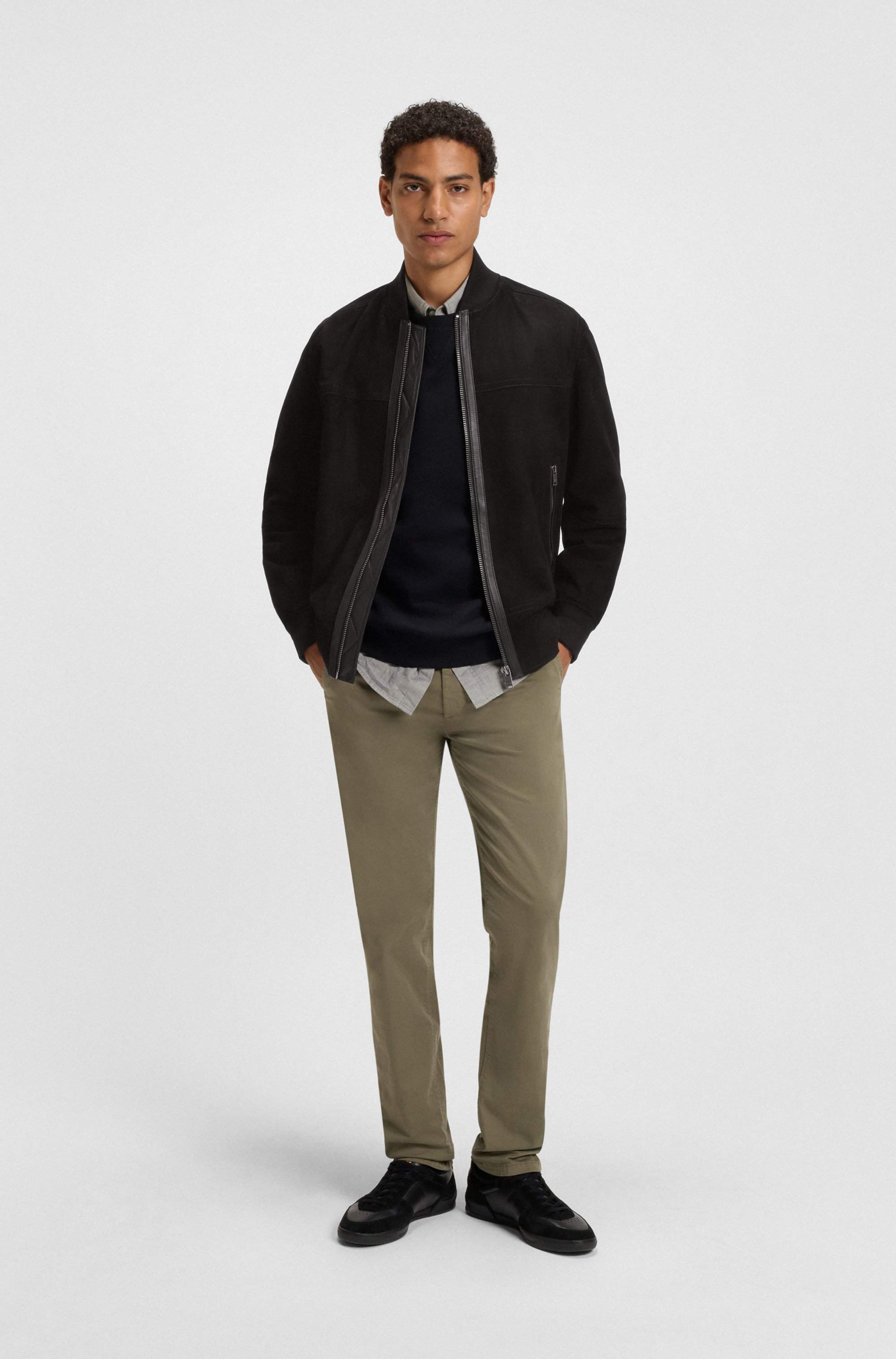 Regular-fit jacket in suede