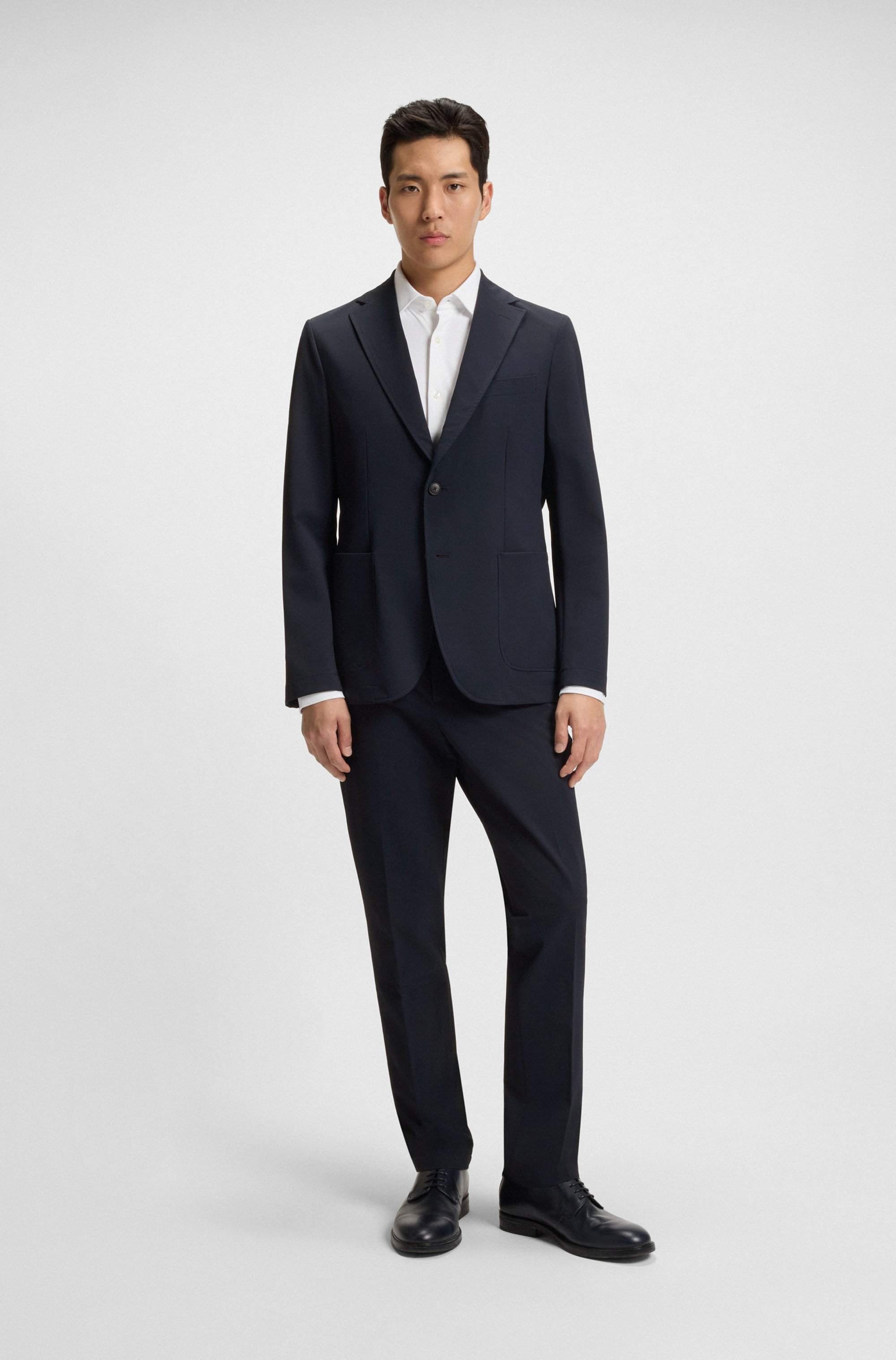 Packable slim-fit trousers in performance-stretch fabric