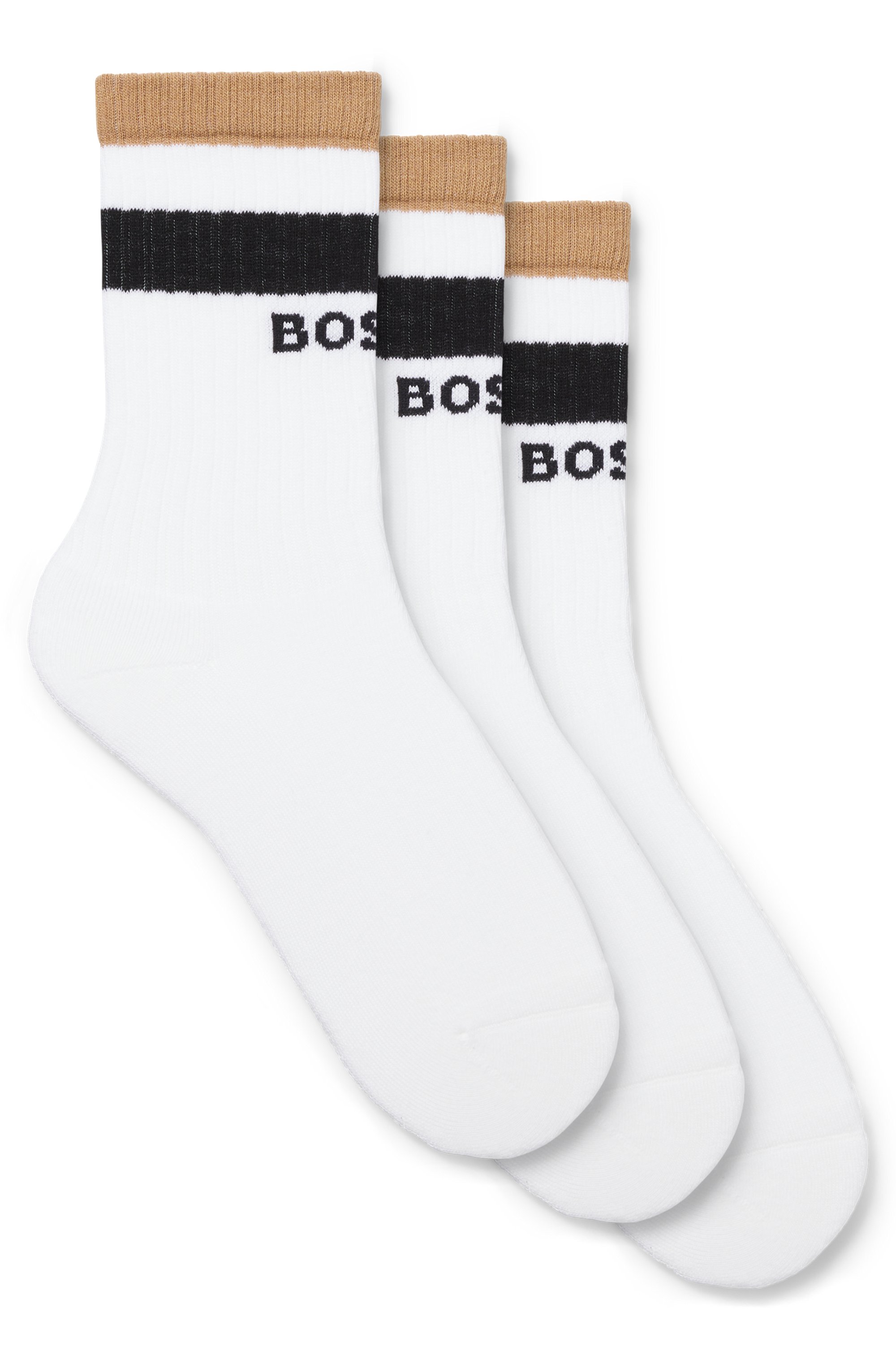 Three-pack of short-length socks with signature stripes