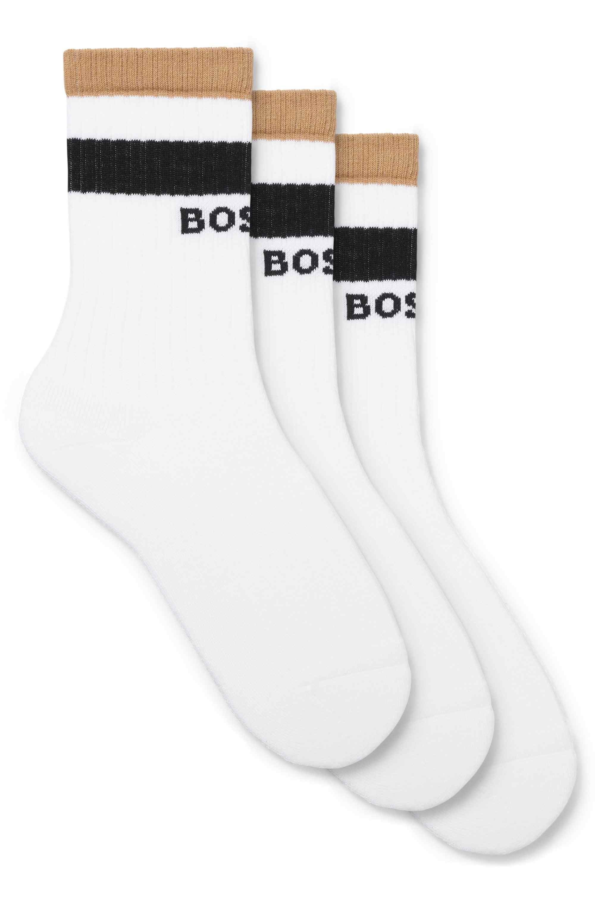 Three-pack of short-length socks with signature stripes