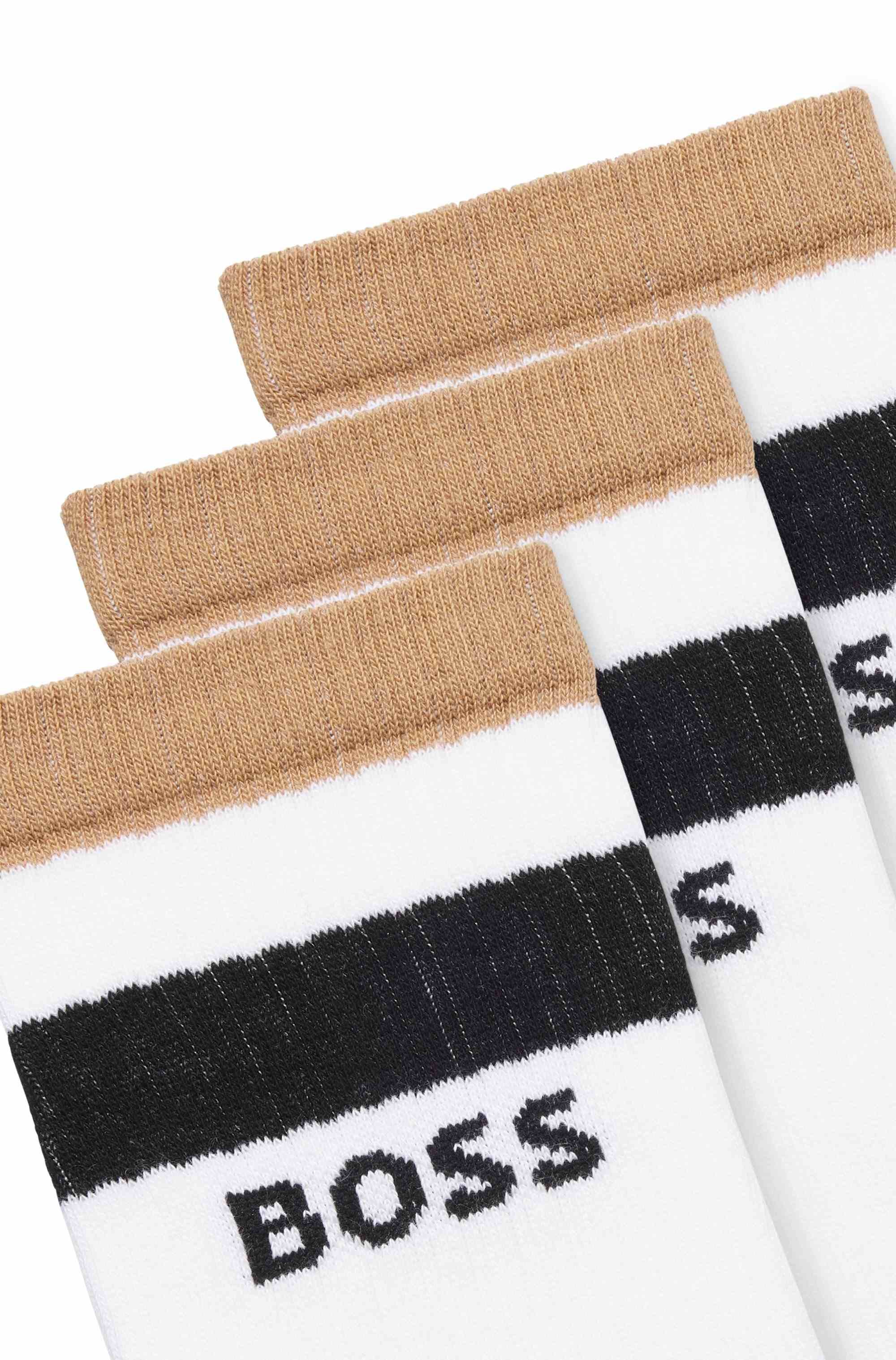 Three-pack of short-length socks with signature stripes