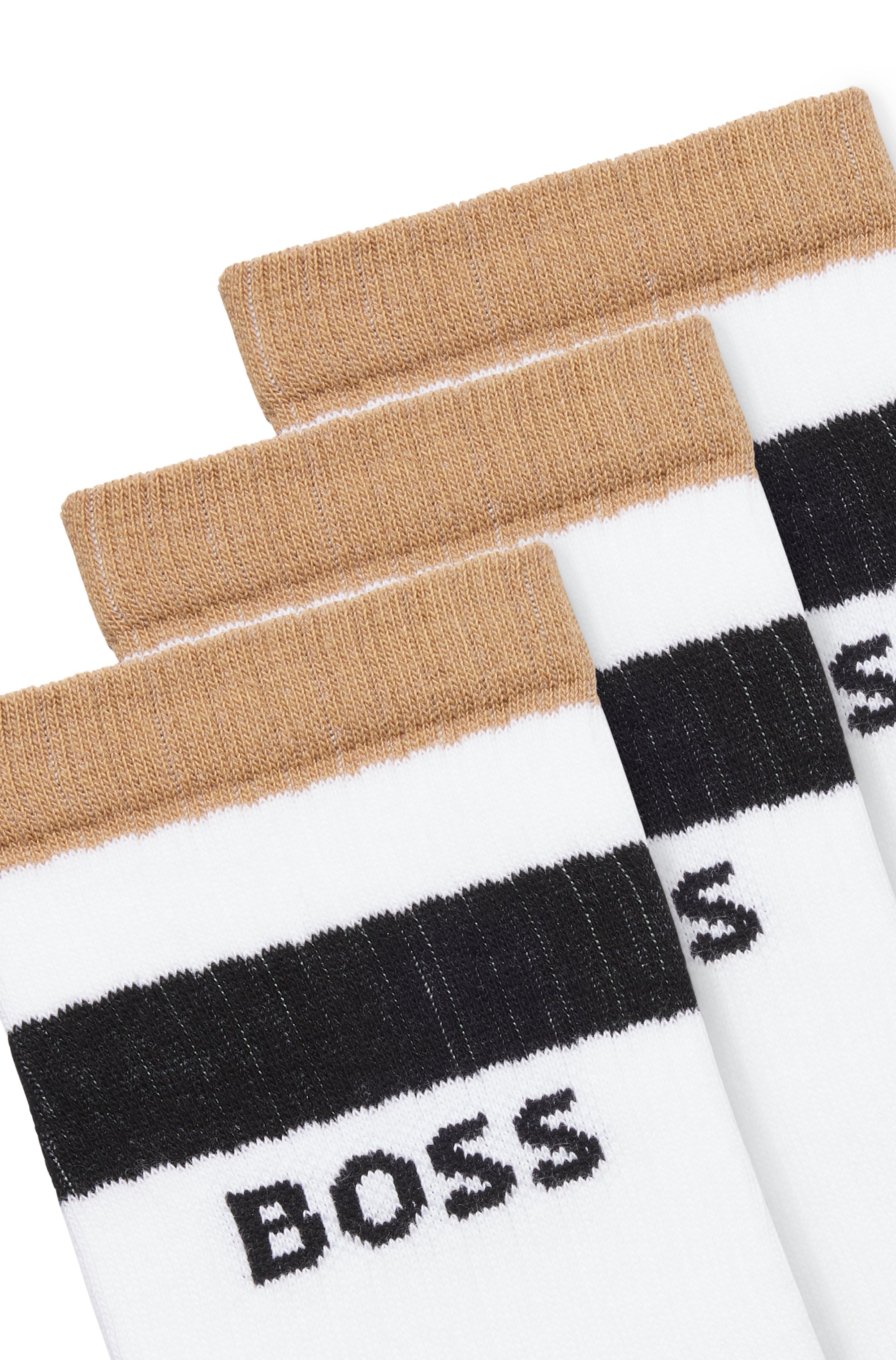 Three-pack of short-length socks with signature stripes