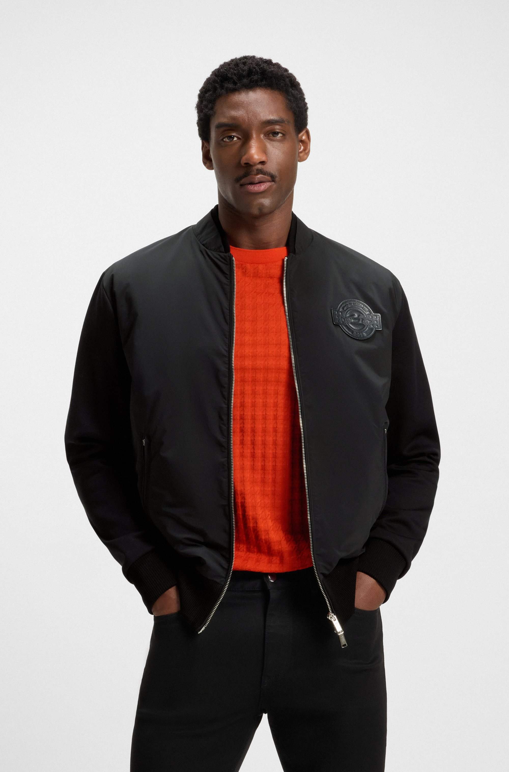 Porsche x BOSS jacket in cotton-blend jersey