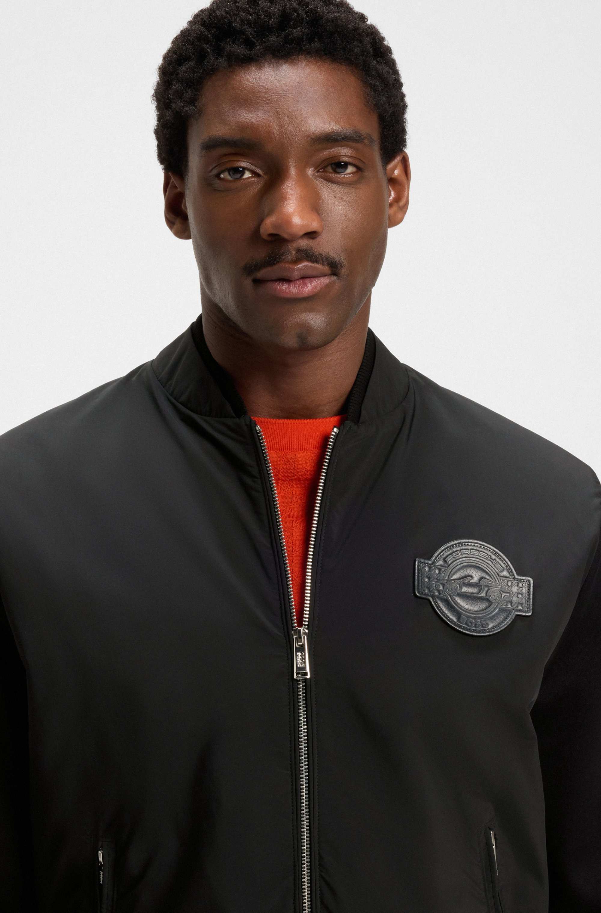 Porsche x BOSS jacket in cotton-blend jersey