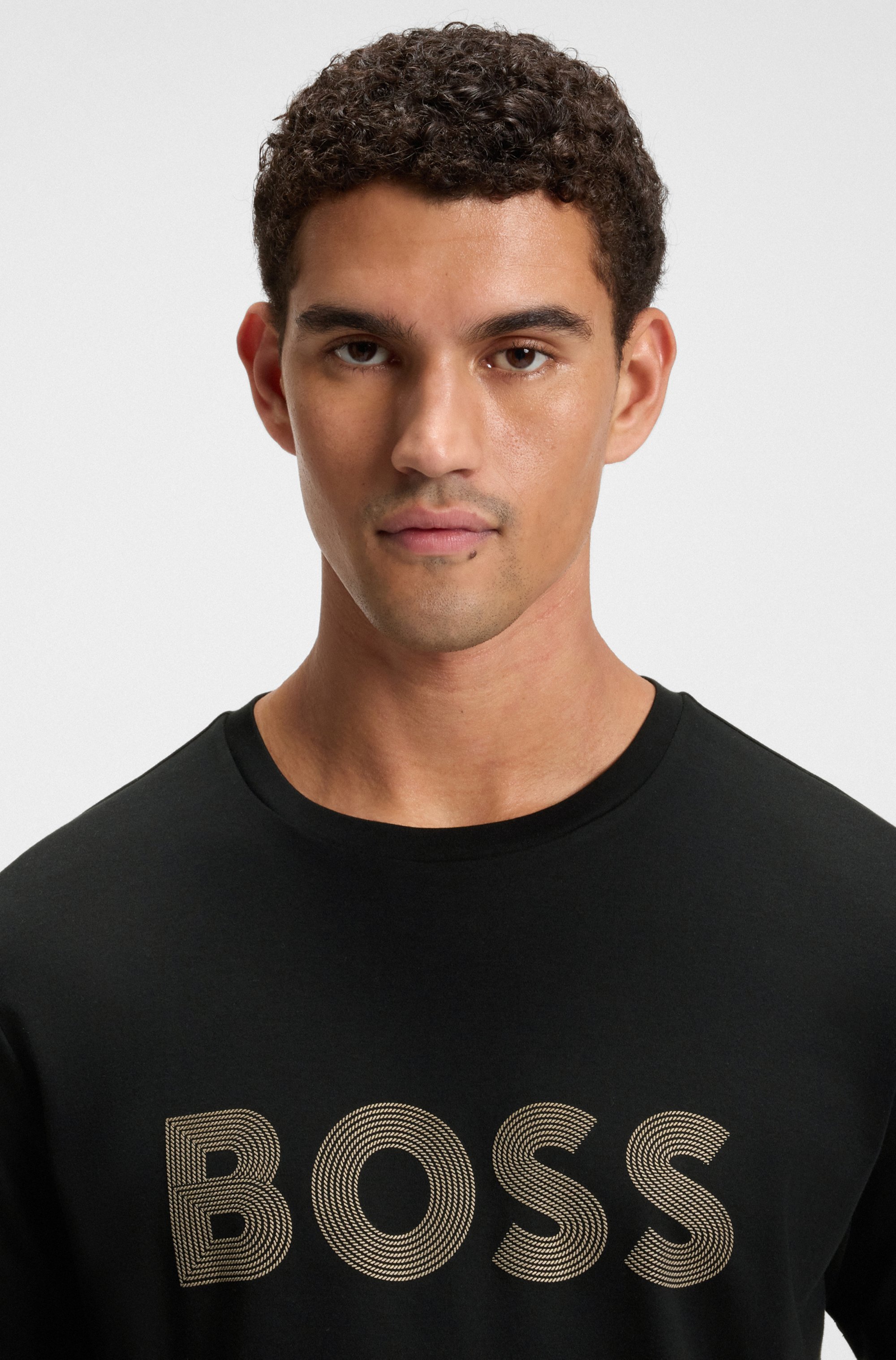 Pima-cotton T-shirt with gloss logo