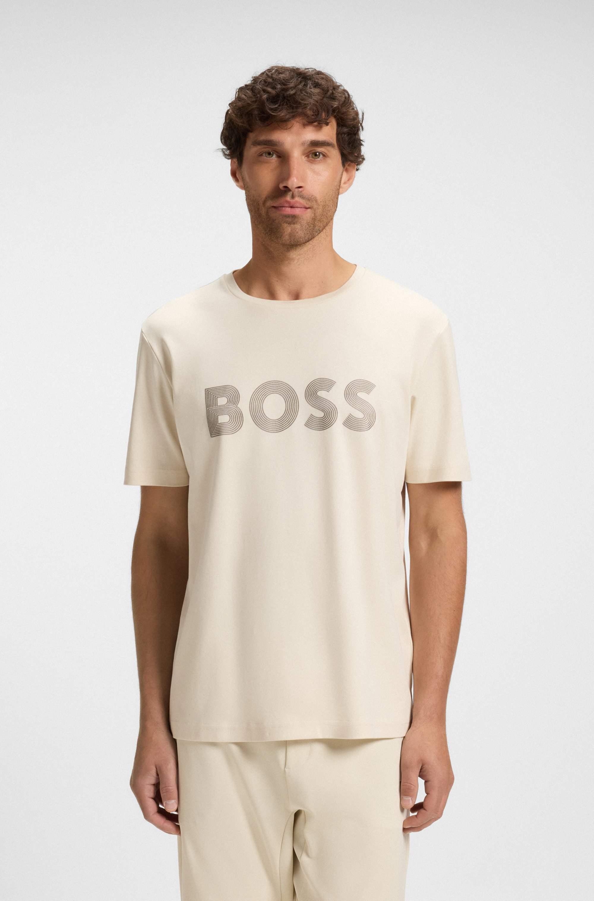 Pima-cotton T-shirt with gloss logo