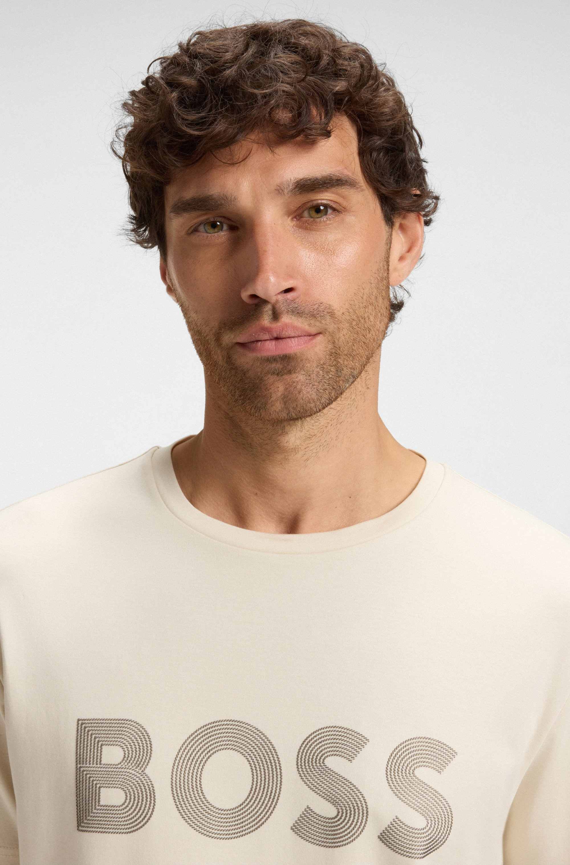 Pima-cotton T-shirt with gloss logo