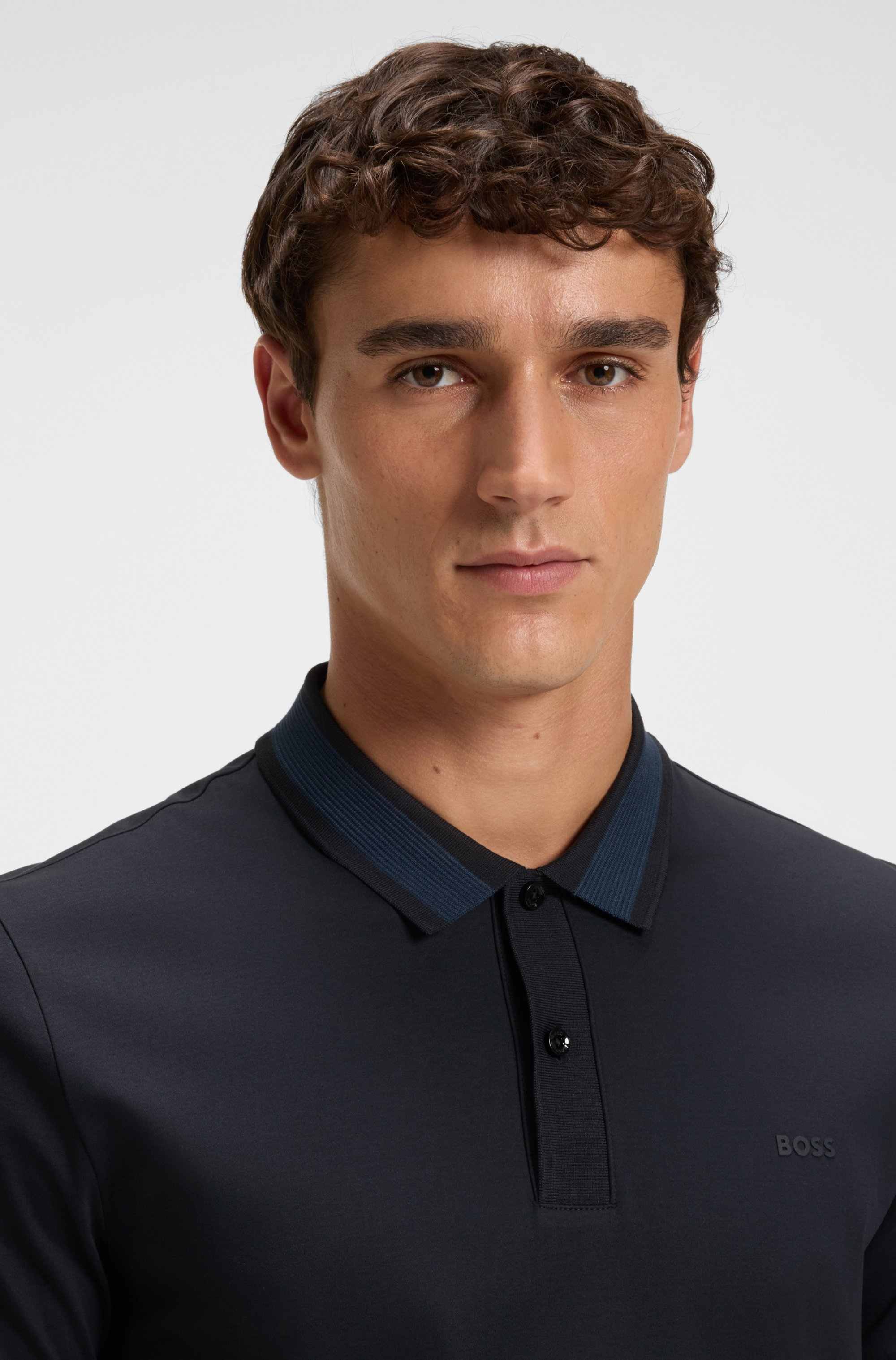 Mercerised-cotton slim-fit polo shirt with structured trims