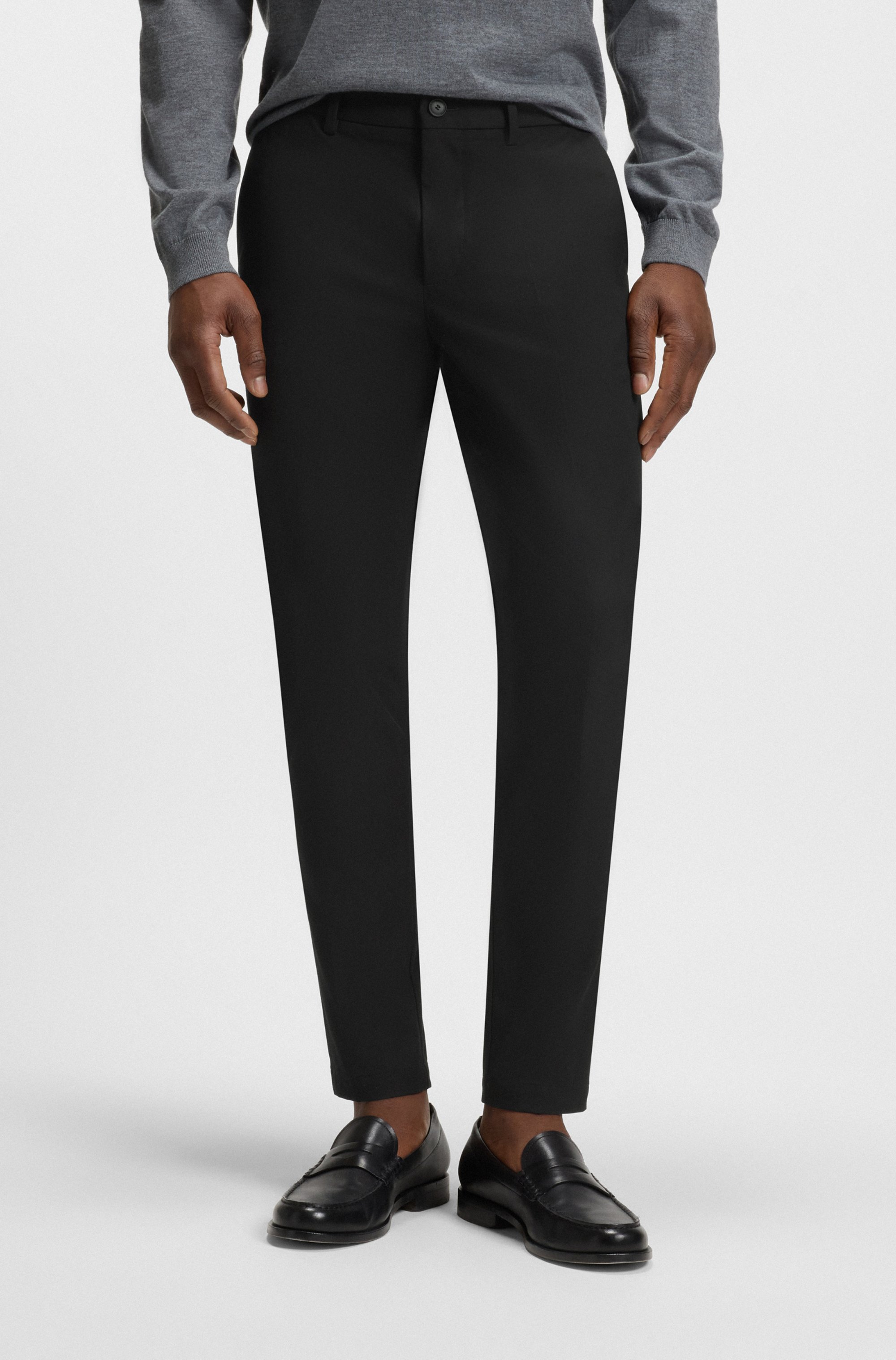 Slim-fit trousers in cotton-blend twill