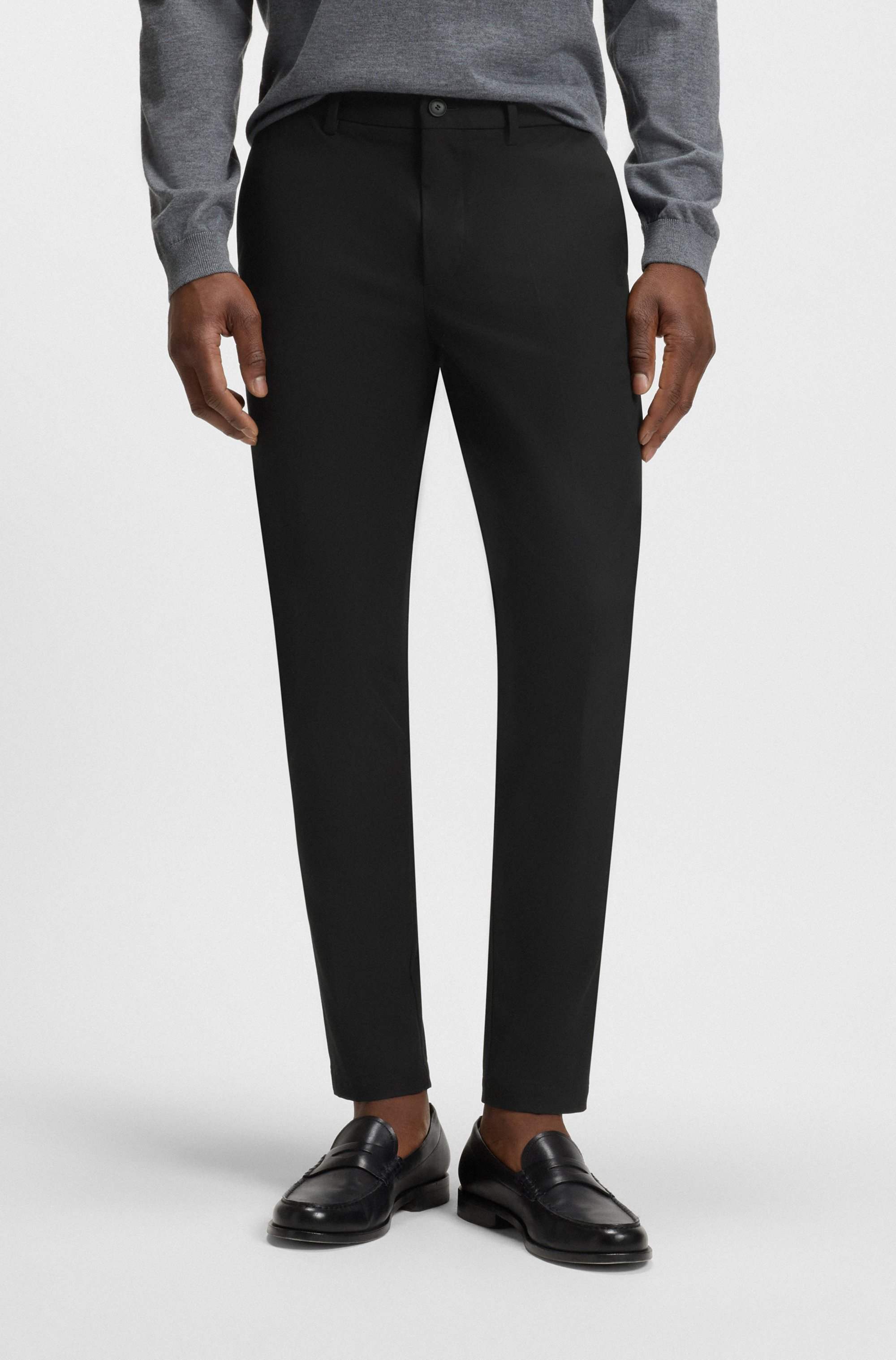 Slim-fit trousers in cotton-blend twill