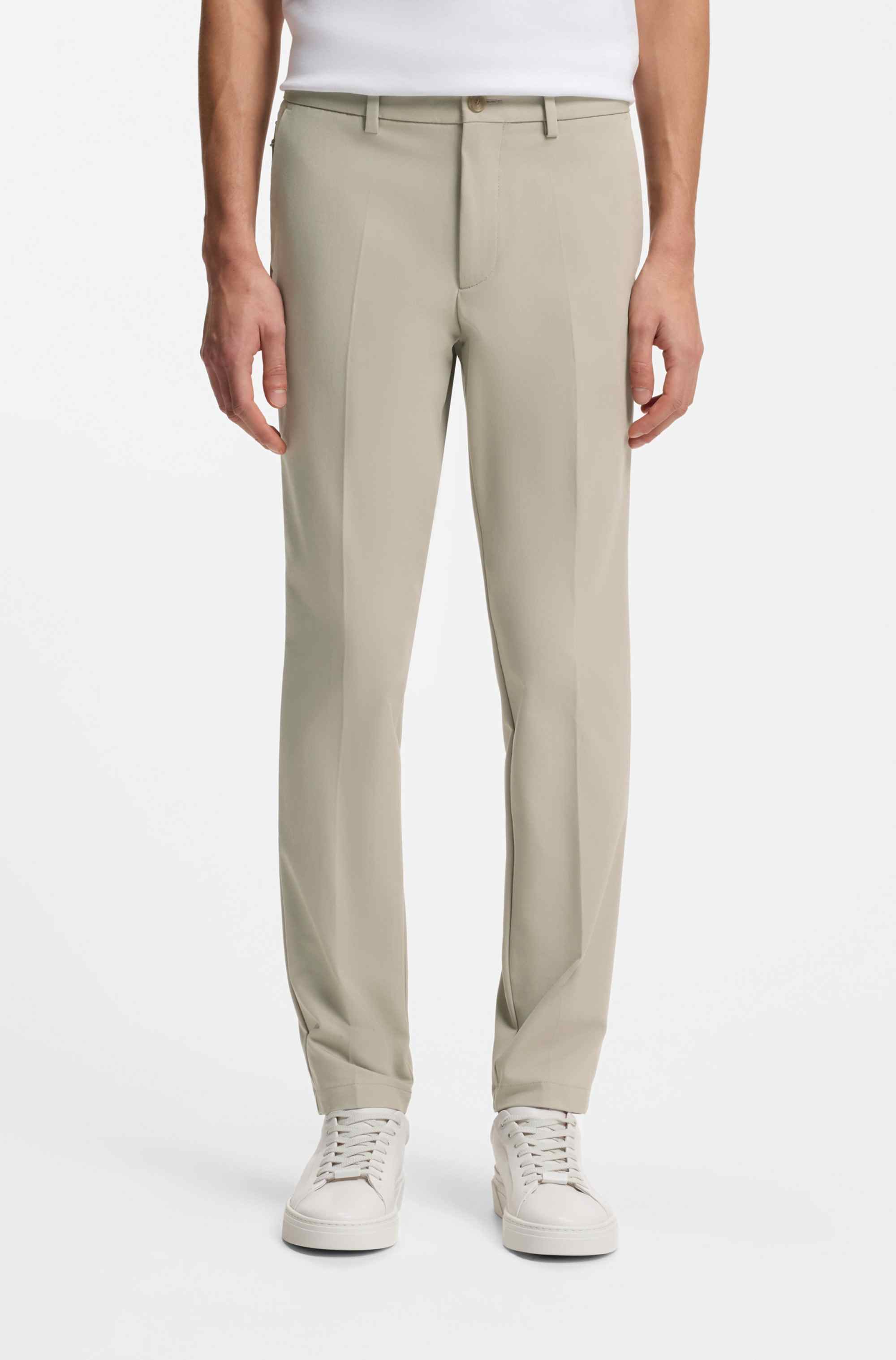 Slim-fit trousers in cotton-blend twill